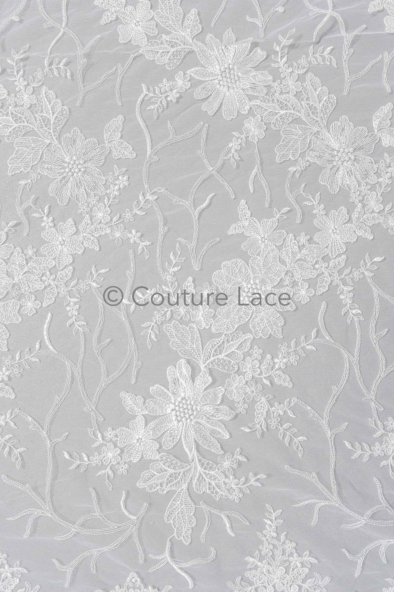 Floral bridal lace off-white/ bridal lace with flowers/ floral wedding lace/ couture lace// L23-568