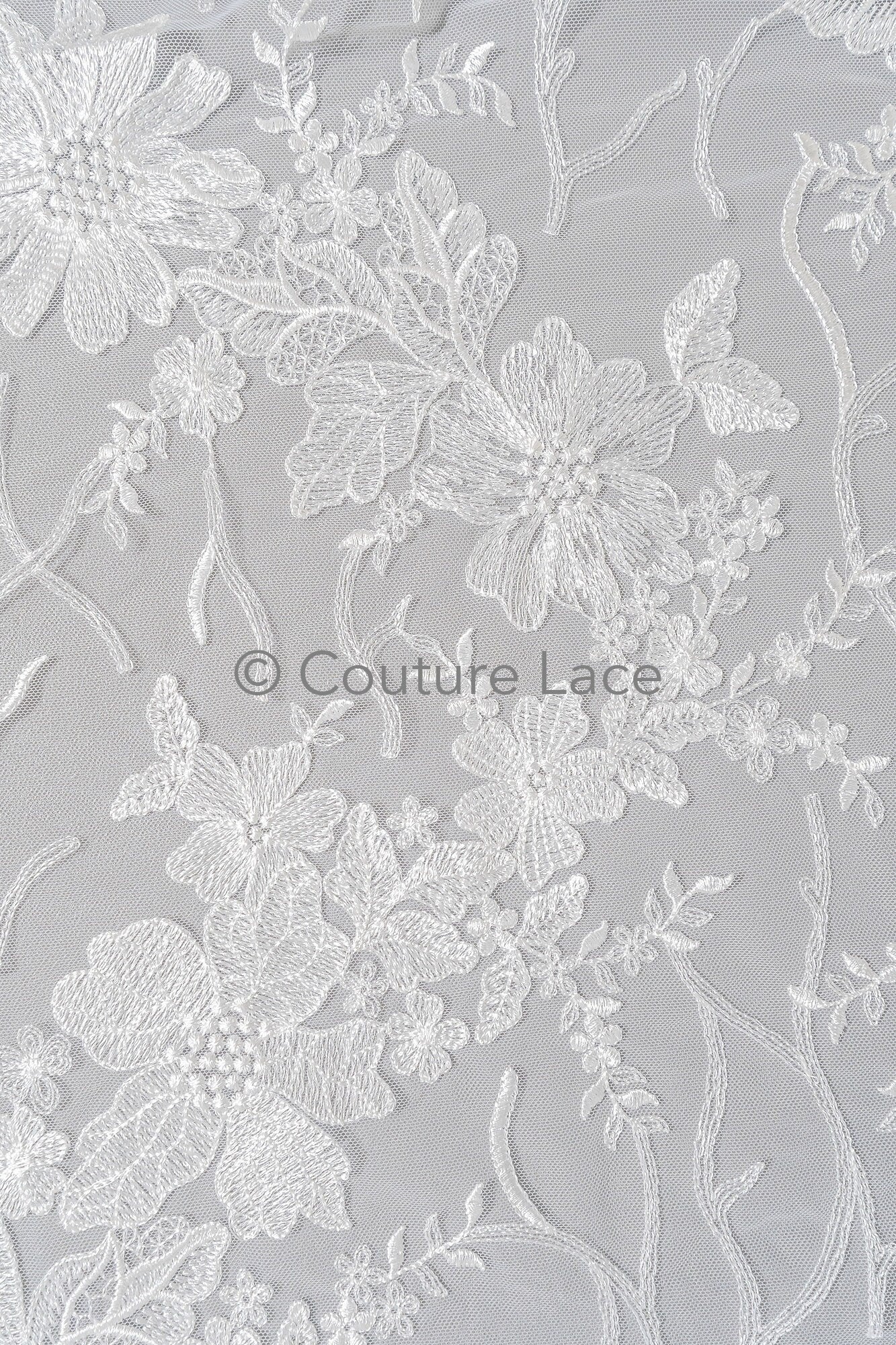 Floral bridal lace off-white/ bridal lace with flowers/ floral wedding lace/ couture lace// L23-568