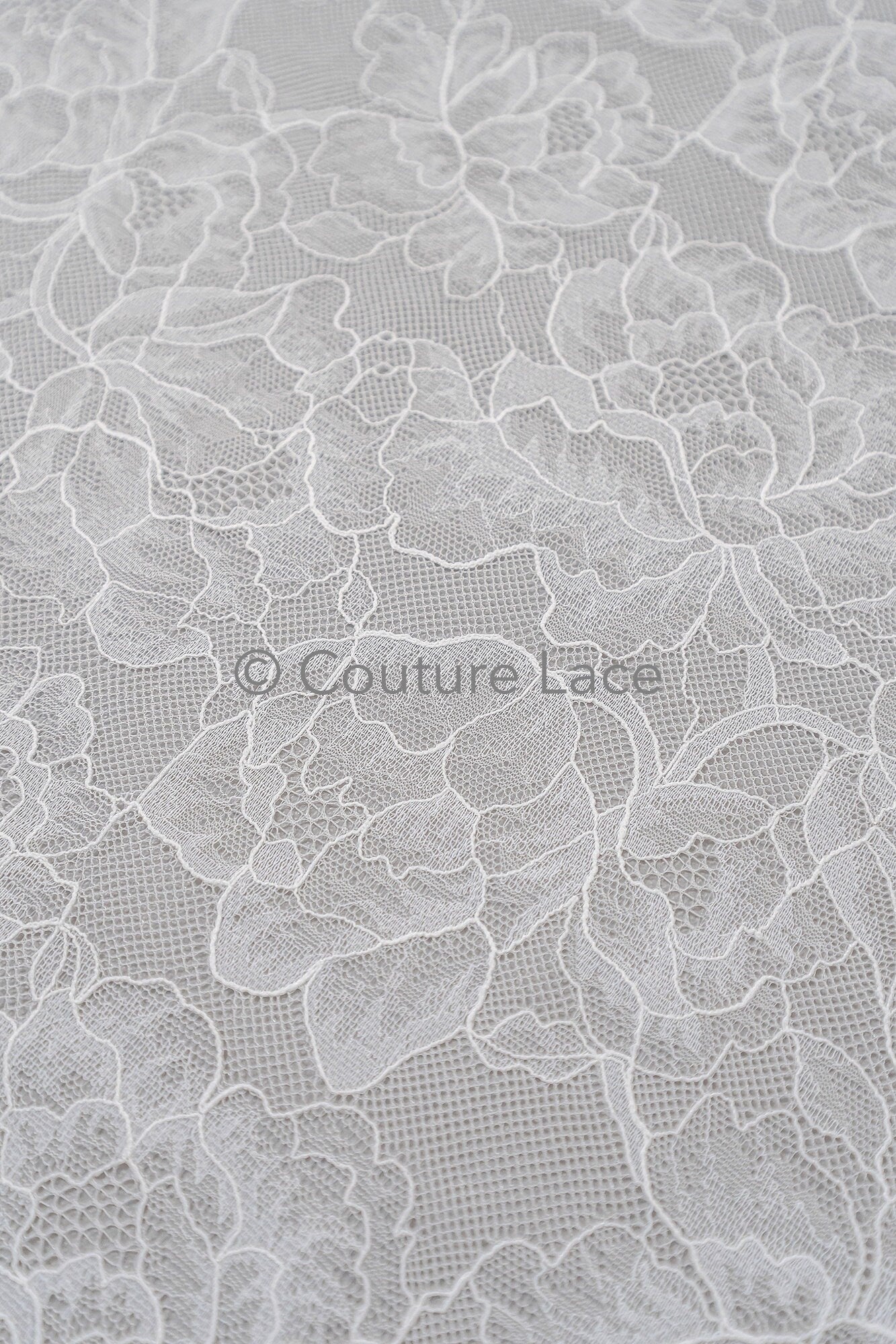 French Floral Lace / Bridal Raschel Lace / French Veil Lace / Bridal Chanitilly Lace / Edwardian Lace Fabric / / L23-170