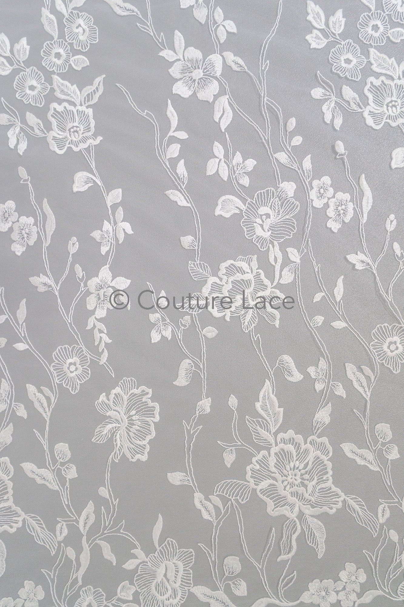 Blumen Braut Spitze Off-White/ Brautspitze mit Blumen/ Hochzeit Spitze/ Couture Spitze// L23-629