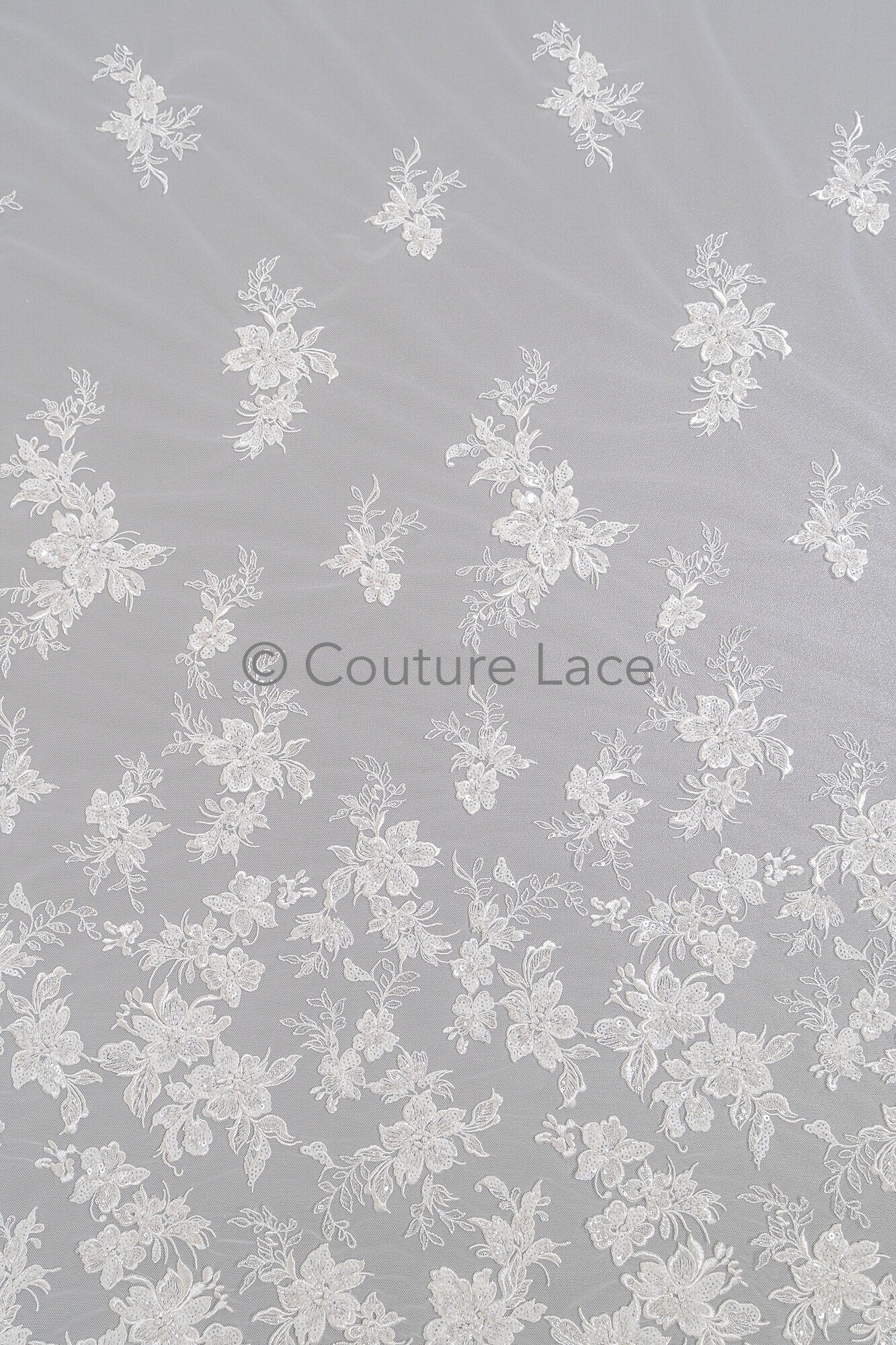 Perlen Spitzenstoff Off-White/ Couture Spitzenstoff/ Braut Spitzenstoff/ Perlen Spitze// L23-627