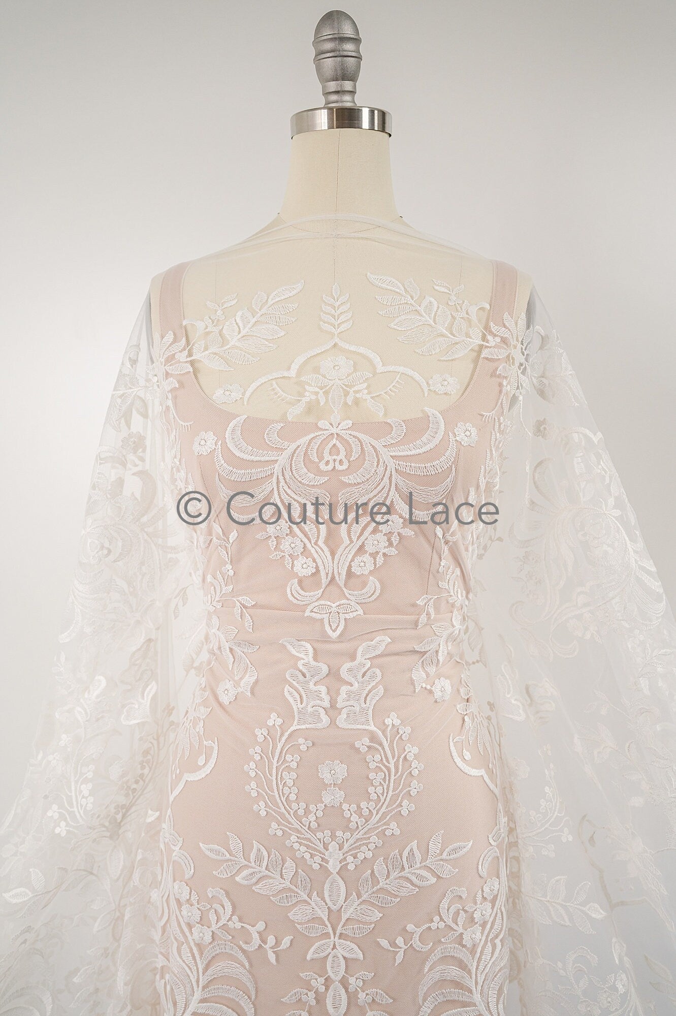 Blumen Braut Spitze Off-White/ Braut Spitzenstoff/ Brautspitze mit Blumen/ Blumen Hochzeit Spitze/ Couture Spitze// L23-001N