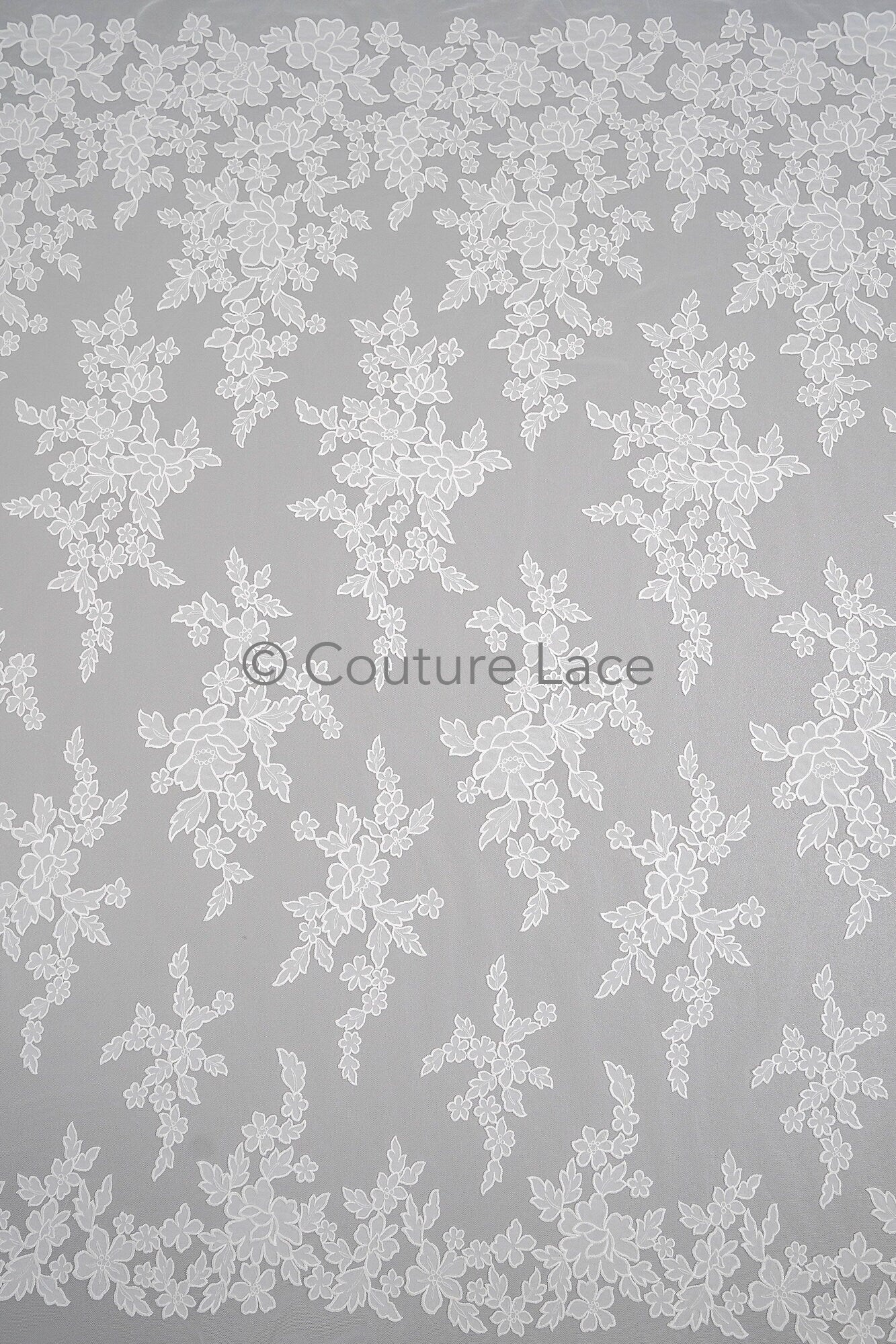 Blumen Braut Spitze Off-White/ Brautspitze mit Blumen/ Blumen Hochzeit Spitze/ Couture Spitze// L23-590