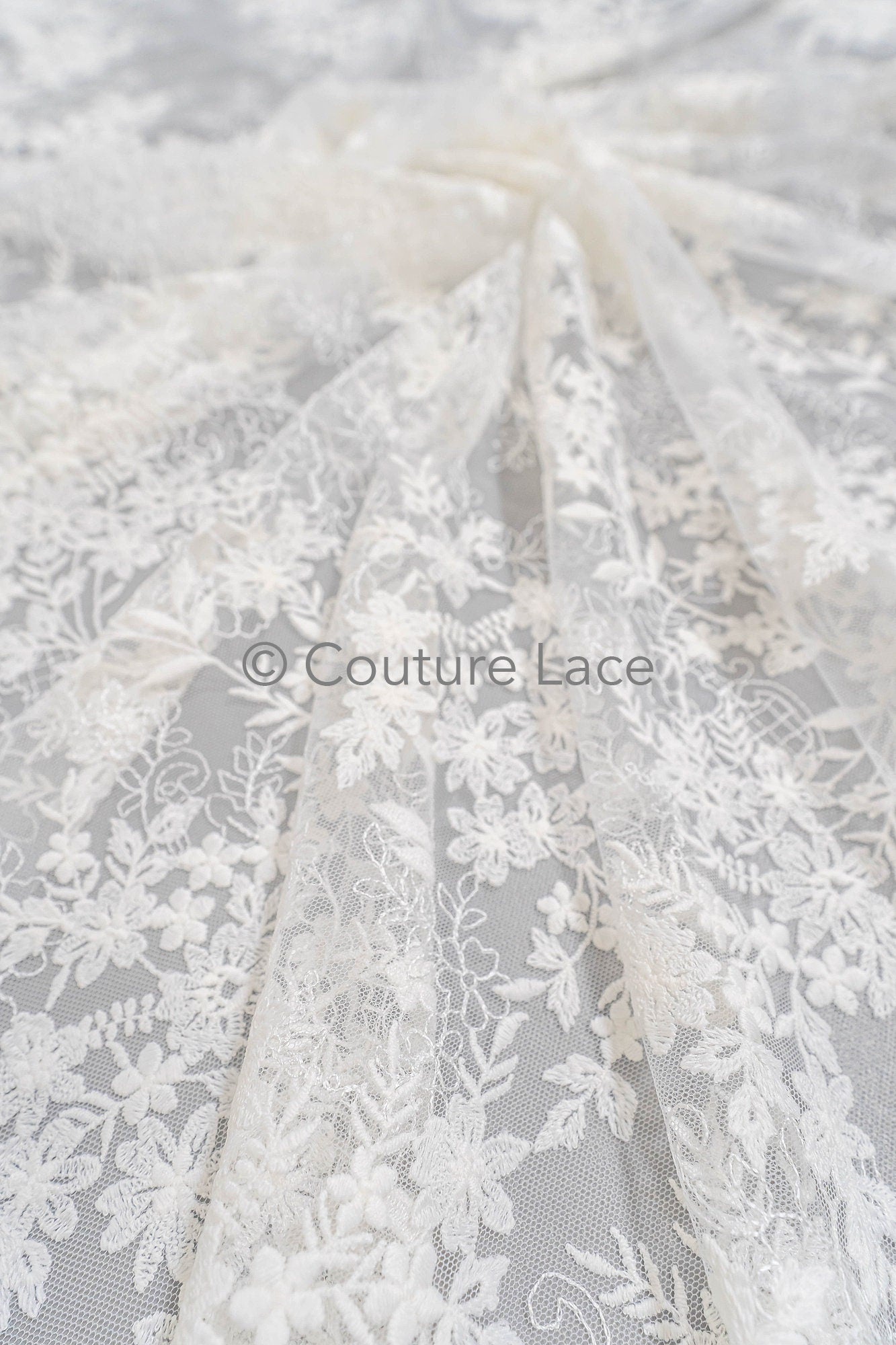Blumen Braut Spitze Off-White/ Brautspitze Stoff/ Blumen Hochzeit Spitze/ Couture Spitze// L23-597