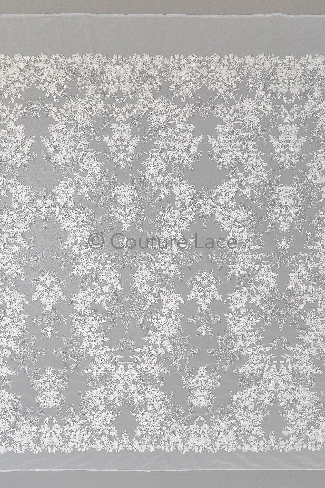 Blumen Braut Spitze Off-White/ Brautspitze Stoff/ Blumen Hochzeit Spitze/ Couture Spitze// L23-597