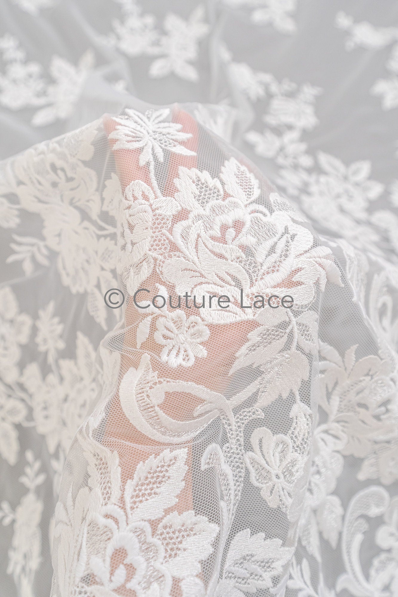 Blumen Braut Spitze Off-White/ Brautspitze mit Blumen/ romantische Braut Spitze/ Hochzeit Spitze/ Couture Spitze// L23-599