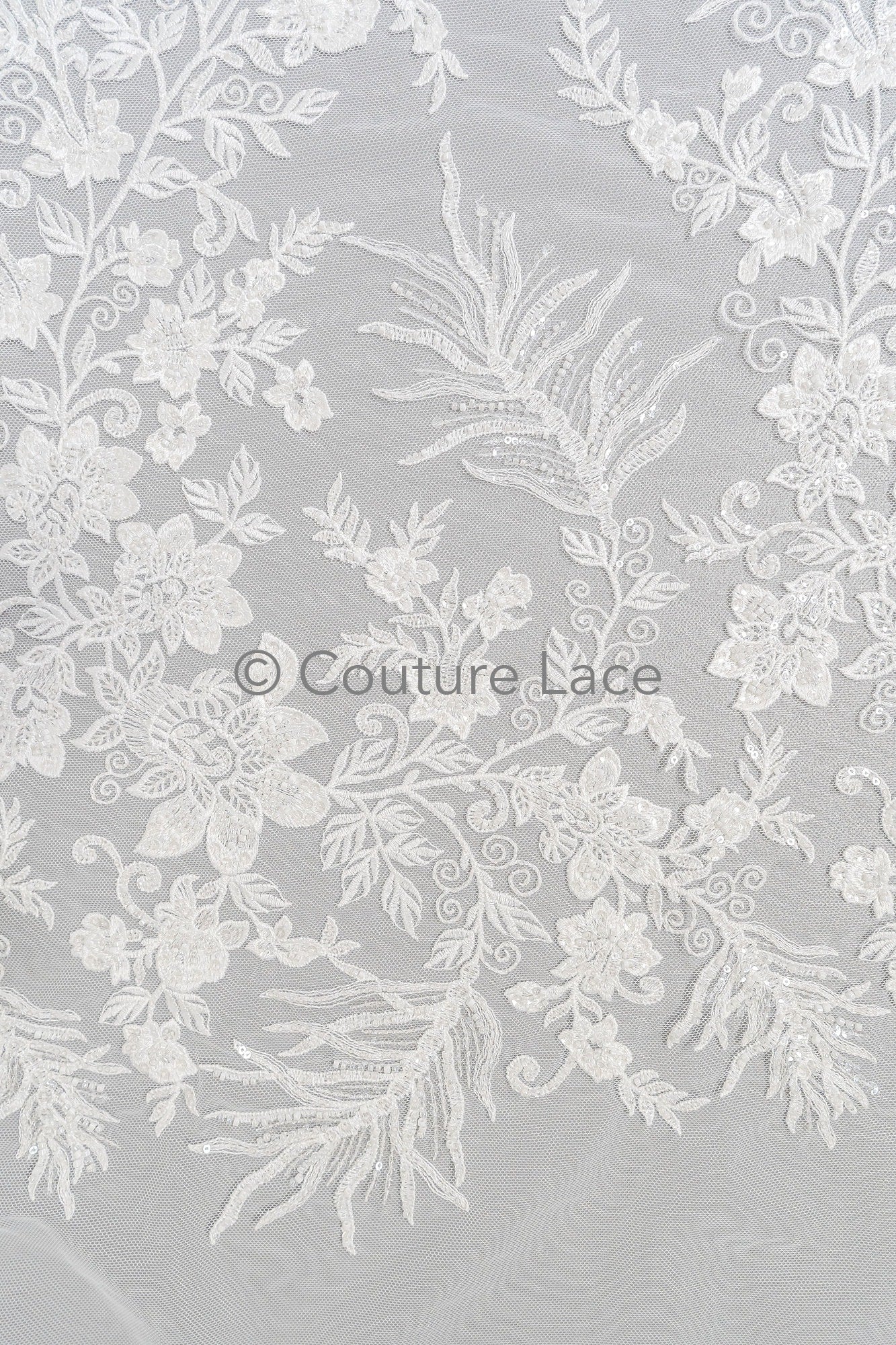 Perlen Spitzenstoff Off-White/ Couture Spitzenstoff/ Braut Spitze/ Perlen Spitze// L23-602