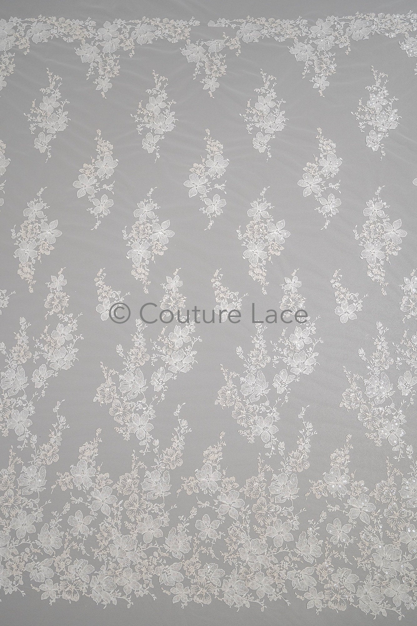 Floral Bridal Lace Off-White/ Bridal Lace/ Floral Wedding Lace/ Couture Lace// L23-606