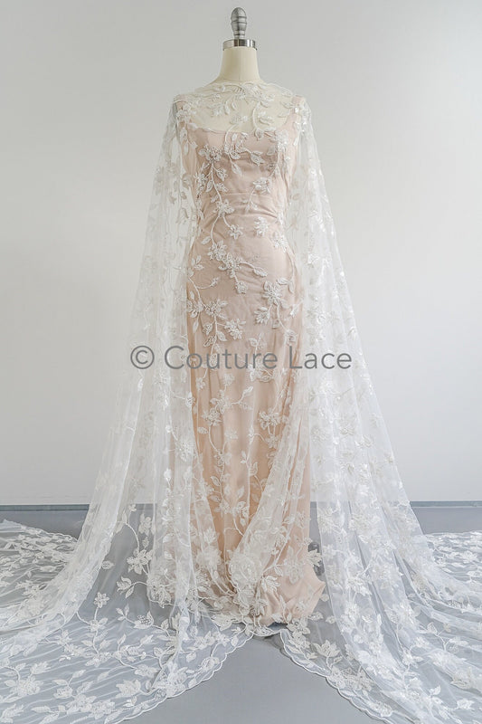 Perlen Spitzenstoff Off-White/ Couture Spitze Stoff/ Braut Spitzenstoff/ Perlen Spitze// L23-610