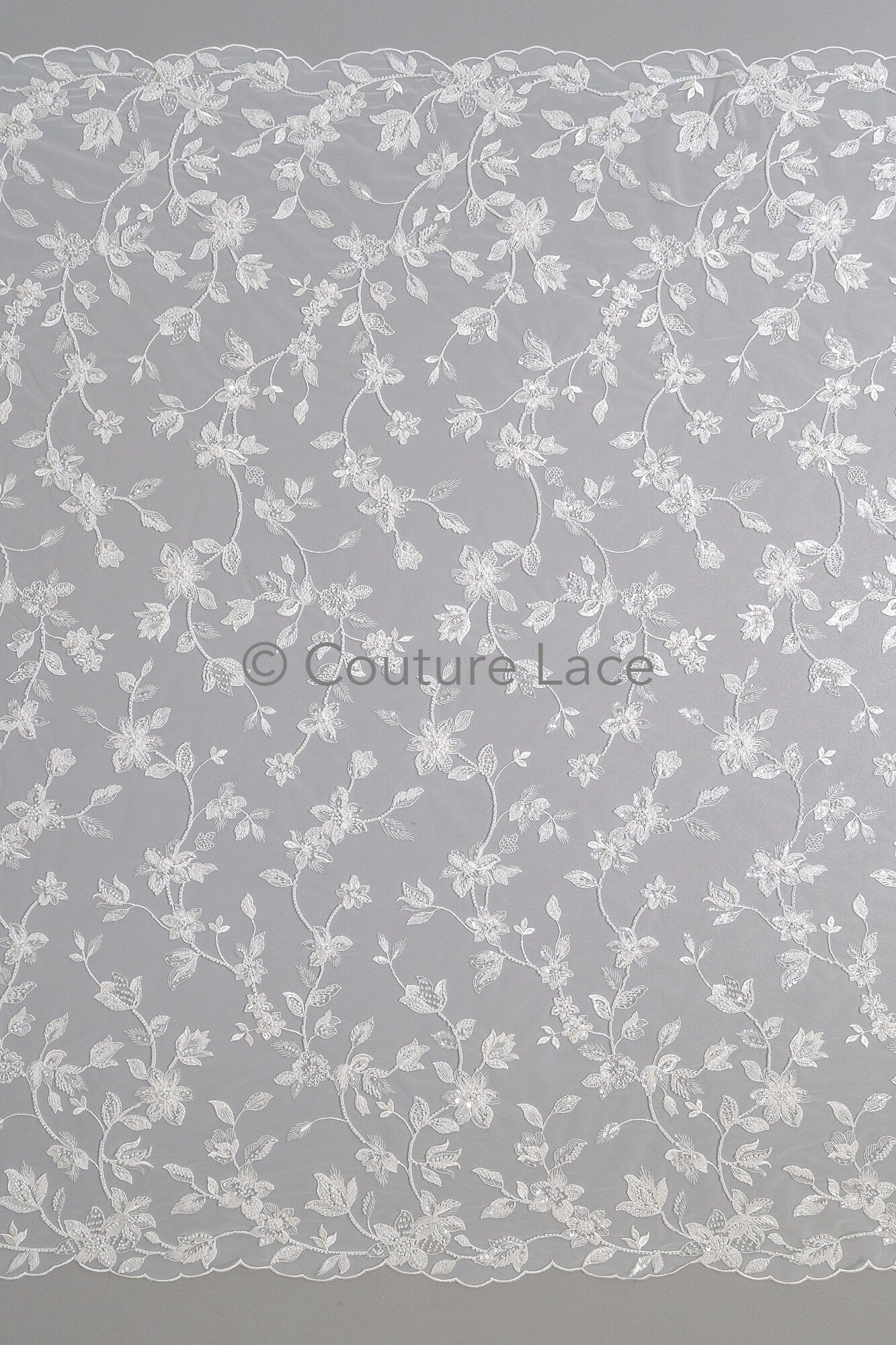 Perlen Spitzenstoff Off-White/ Couture Spitze Stoff/ Braut Spitzenstoff/ Perlen Spitze// L23-610