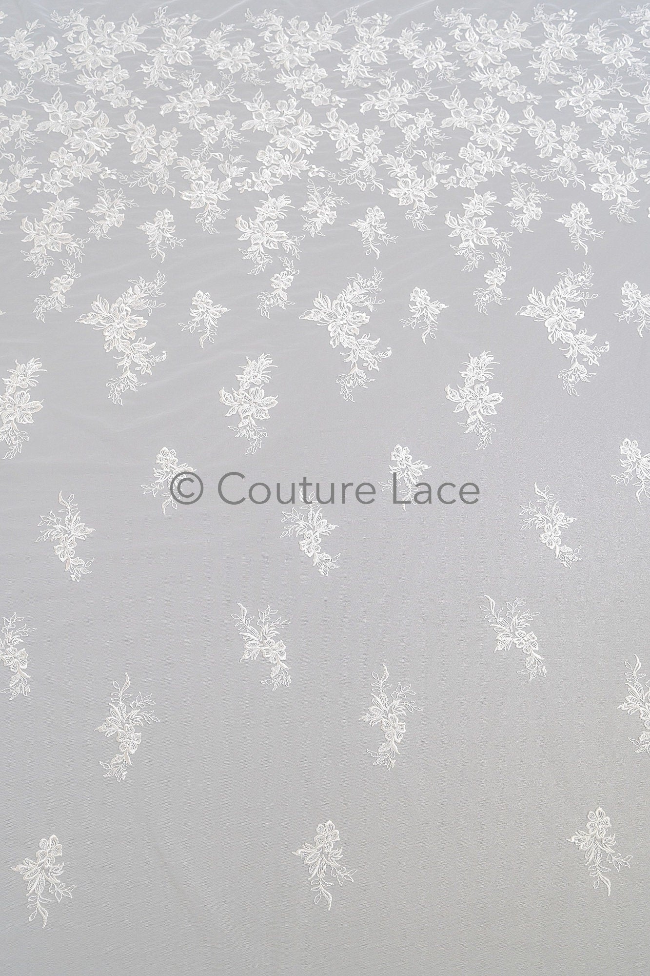 Blumen Braut Spitze Off-White/ Brautspitze mit Blumen/ Hochzeit Spitze/ Couture Spitze// L23-624