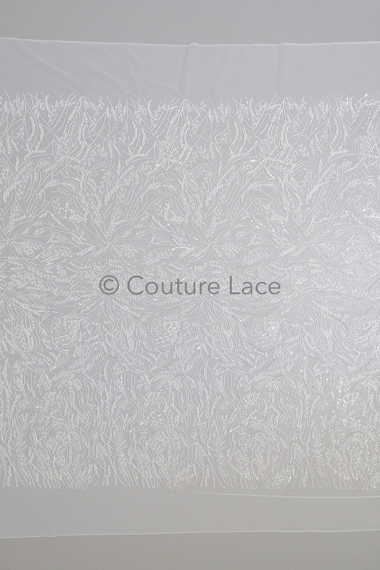 Perlen Spitzenstoff Off-White/ Couture Spitze Stoff / Brautspitze Stoff/ Perlen Spitze// L23-626