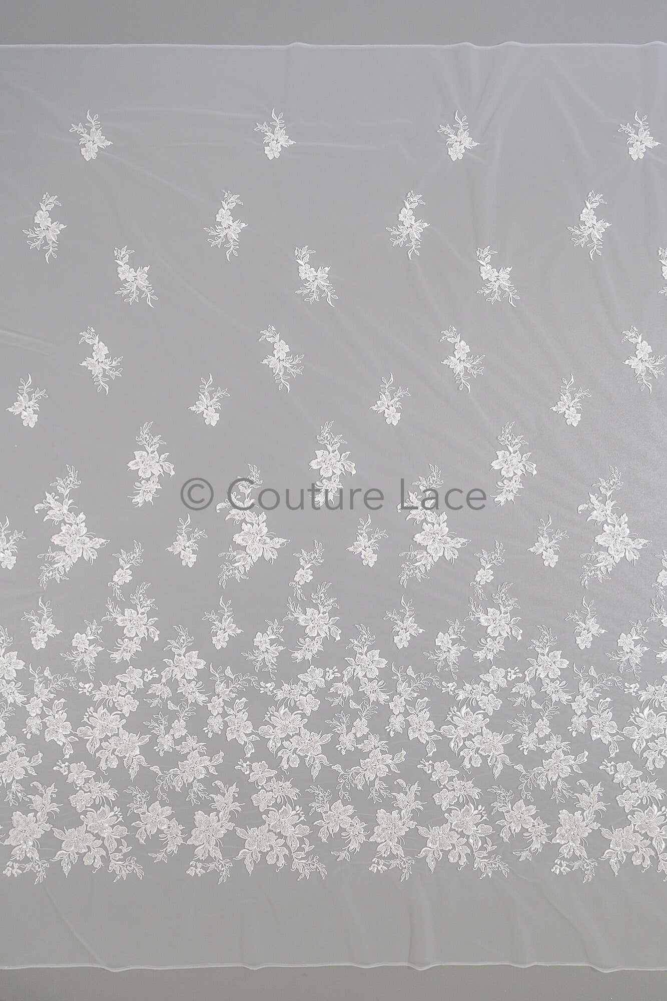 Perlen Spitzenstoff Off-White/ Couture Spitzenstoff/ Braut Spitzenstoff/ Perlen Spitze// L23-627