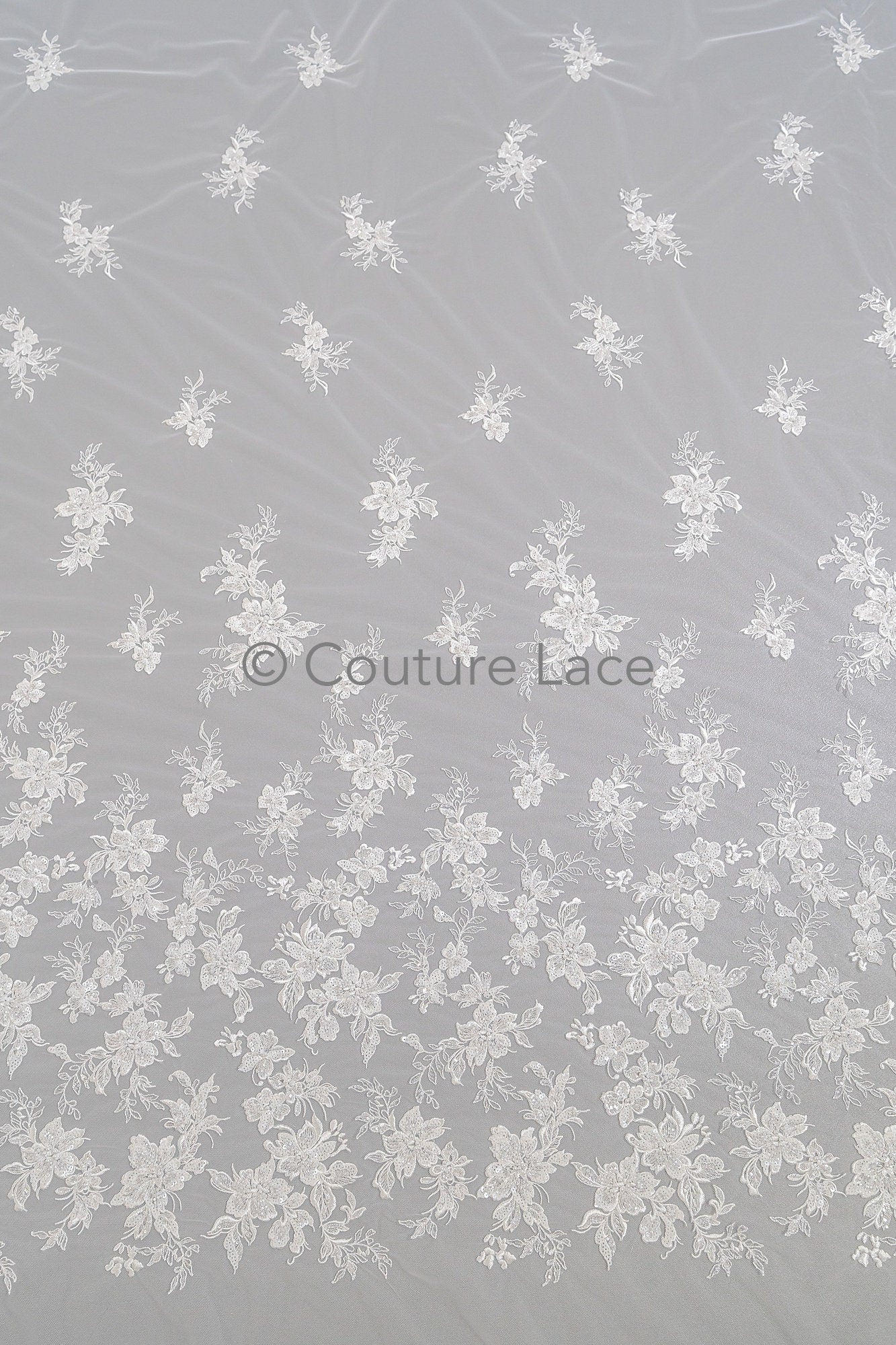 Perlen Spitzenstoff Off-White/ Couture Spitzenstoff/ Braut Spitzenstoff/ Perlen Spitze// L23-627