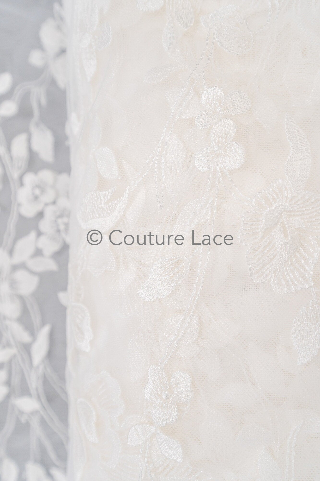 Blumen Braut Spitze Off-White/ Brautspitze mit Blumen/ Hochzeit Spitze/ Couture Spitze// L23-629