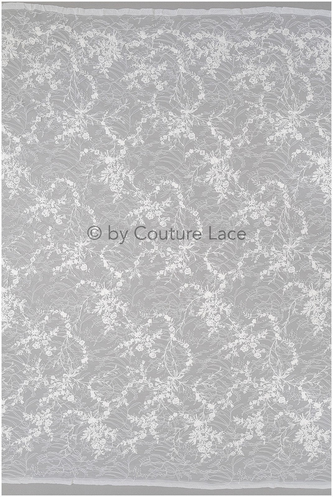 Florale Braut Spitze Off-White/ französische Braut Spitze/ florale Hochzeit Spitze/ Couture Spitze// L23-633