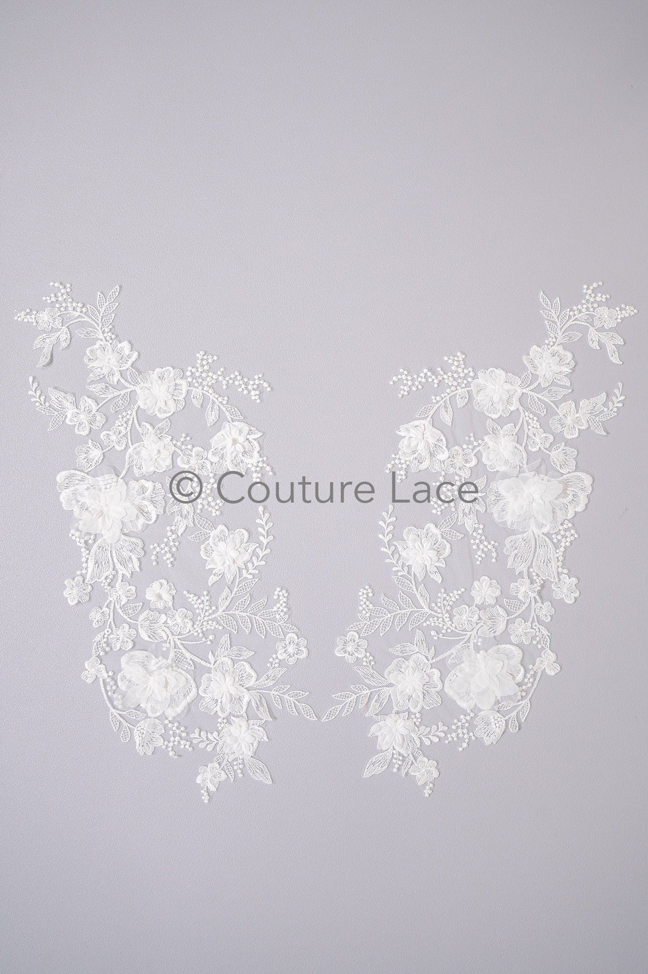 Hochzeit Kleid Spitze Applikation / Perlen Braut Aufnäher / 3D Blumen Applikation / Braut Applikation / A23-347