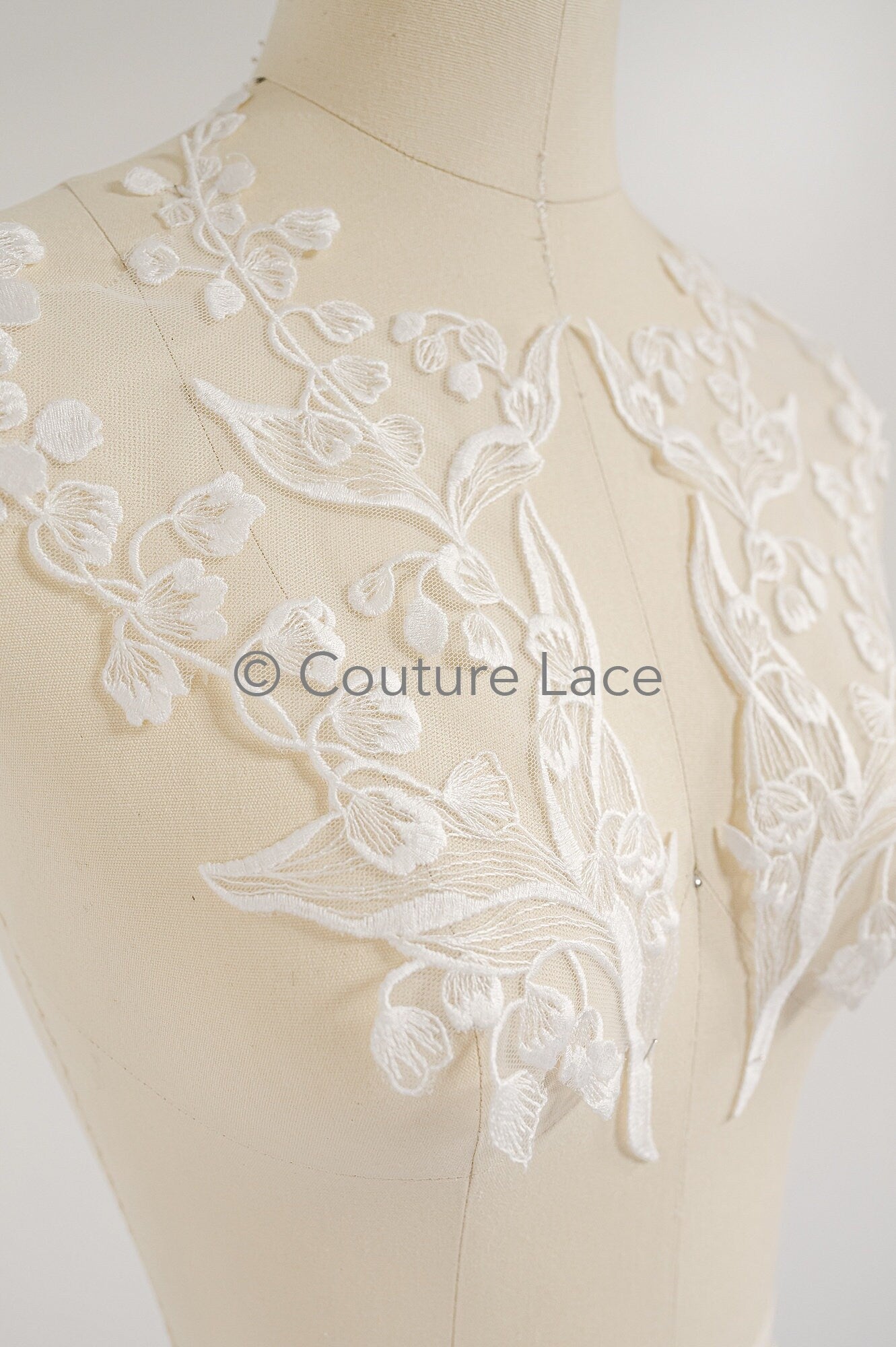 Hochzeit Blumen Applikation/ Blumen Spitzen Applikation/ romantisches Kleid Applikationen/ Blatt Applikationen/ A23-352