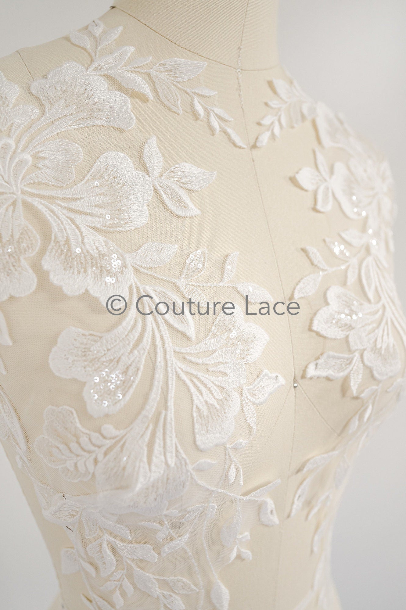 Hochzeit Blumen Applikation/ Blumen Spitzen Applikation/ romantisches Kleid Applikationen/ Blatt Applikationen/ A23-354