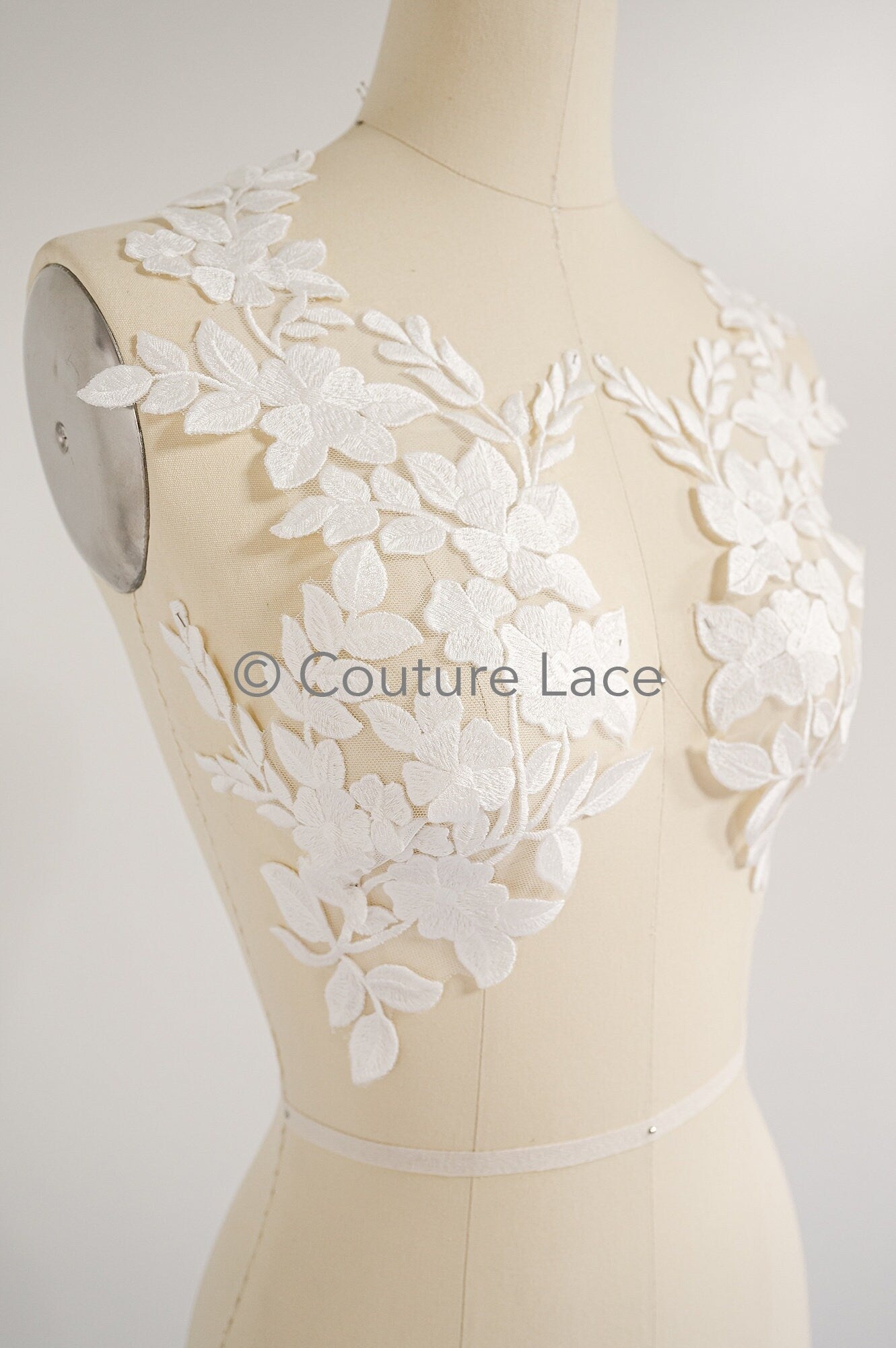 Hochzeit Blumen Applikation/ Blumen Spitze Applikation/ romantisches Kleid Applikationen/ Blatt Applikationen// A23-355