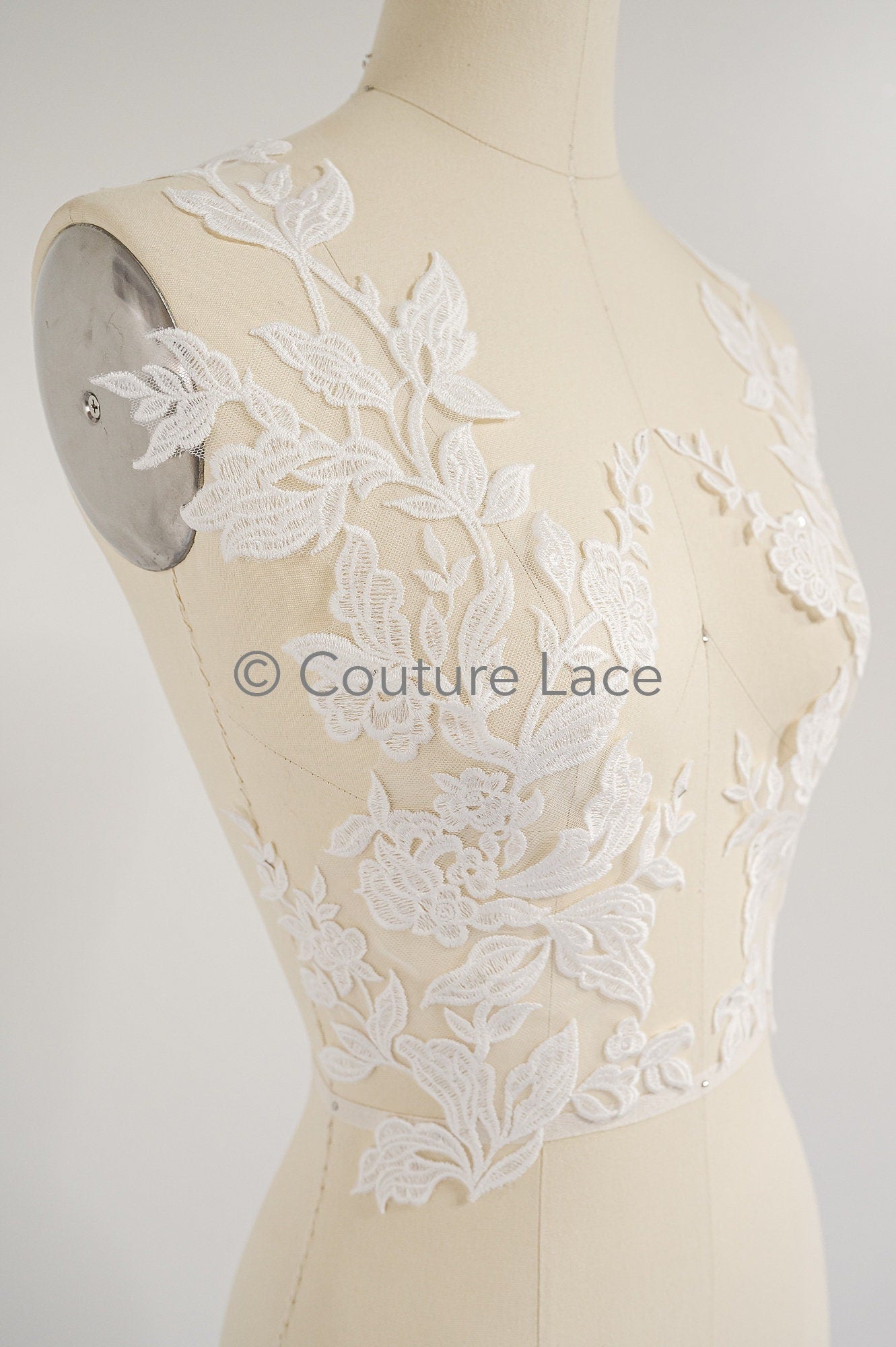 Hochzeit Blumen Applikationen/ Blumen Spitzen Applikationen/ romantisches Kleid Applikationen/ Blatt Applikationen// A23-357