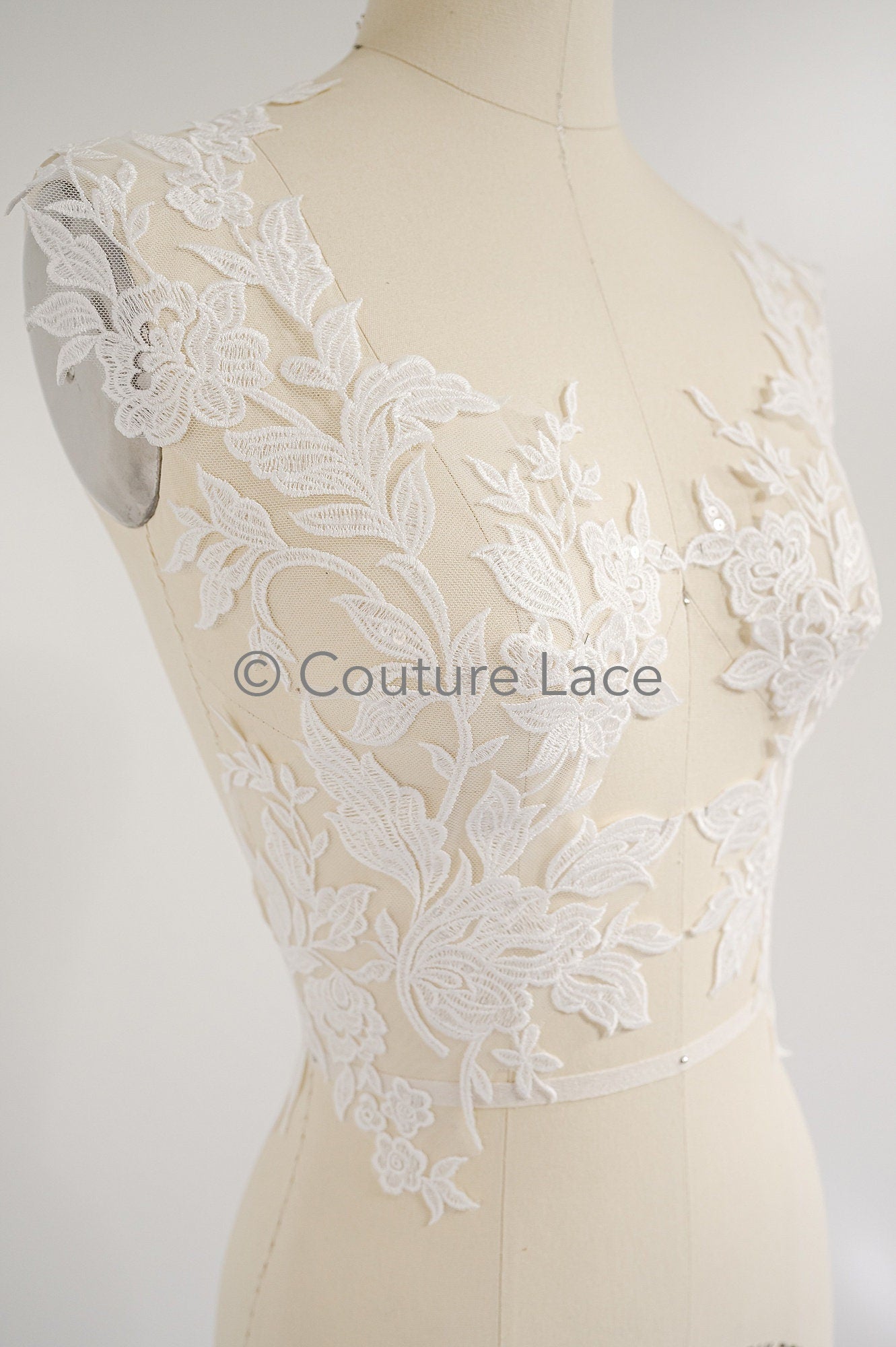 Hochzeit Blumen Applikation/ Blumen Spitzen Applikationen/ romantisches Kleid Applikationen/ Blatt Applikationen// A23-358