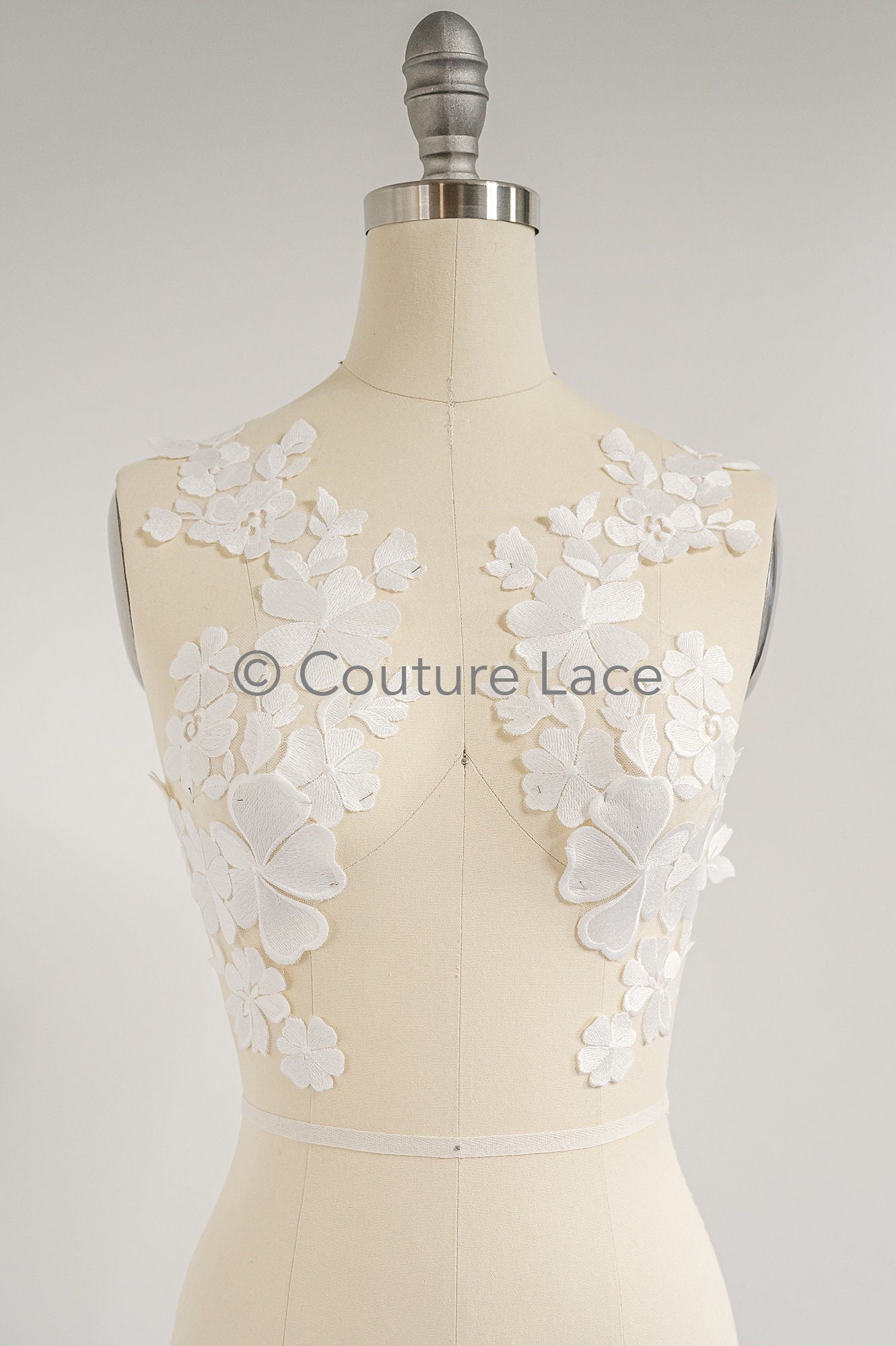 Hochzeit Blumen Applikation/ Blumen Spitze Applikation/ romantisches Kleid Spitzen Applikation/ Braut Blatt Applikationen// A23-359