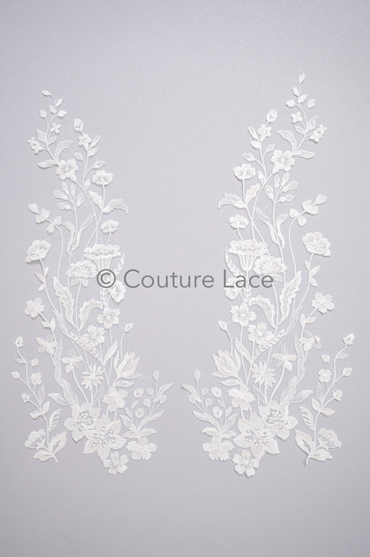 Hochzeit Blumen Applikation/ Blumen Spitzen Applikationen/ romantisches Kleid Applikationen/ Blatt Applikationen// A23-361