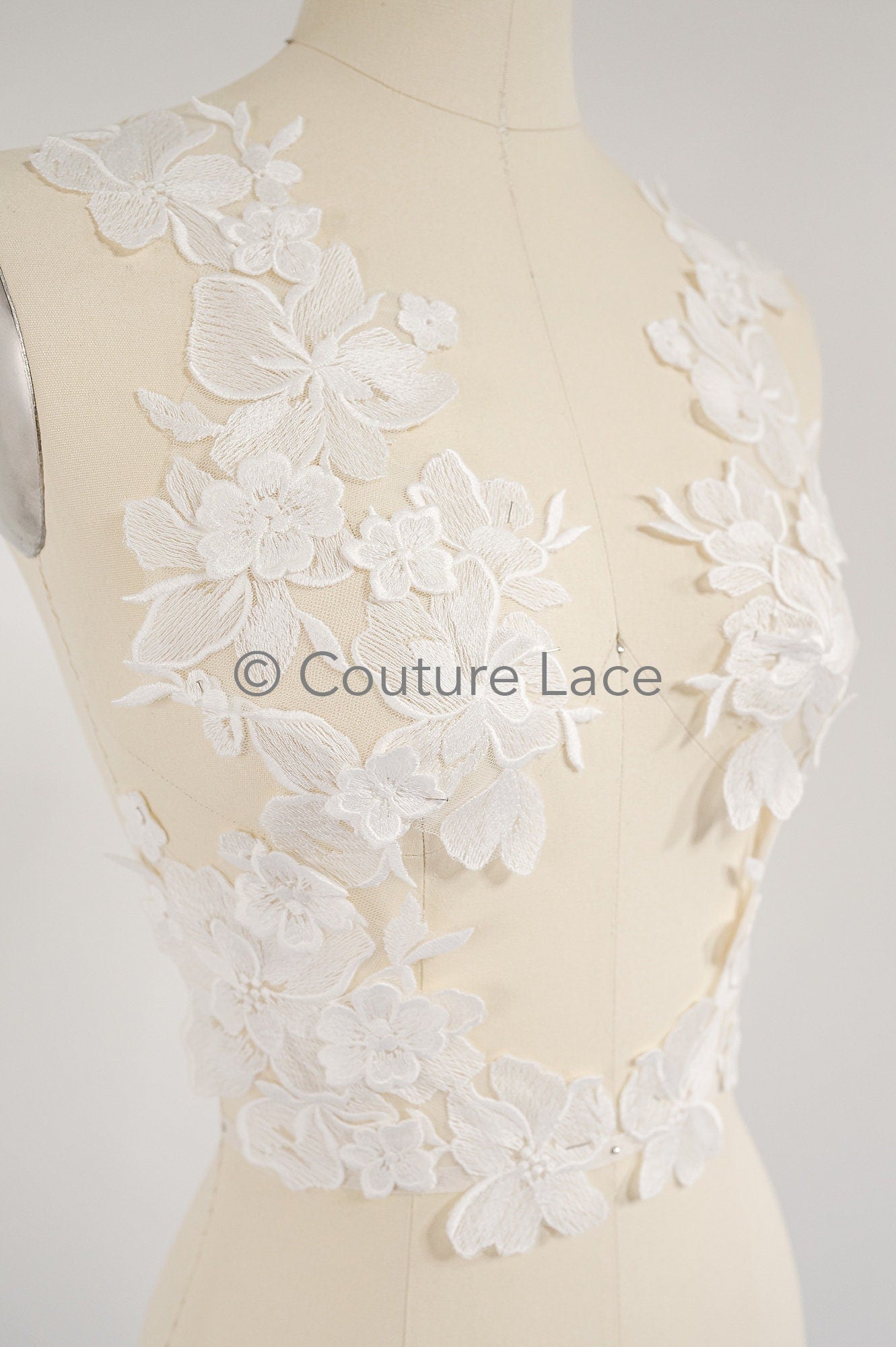 3D Blumen Applikationen/ Blumen Spitze Hochzeit Aufnäher/ romantisches Kleid Applikationen/ Blatt Applikationen// A23-363