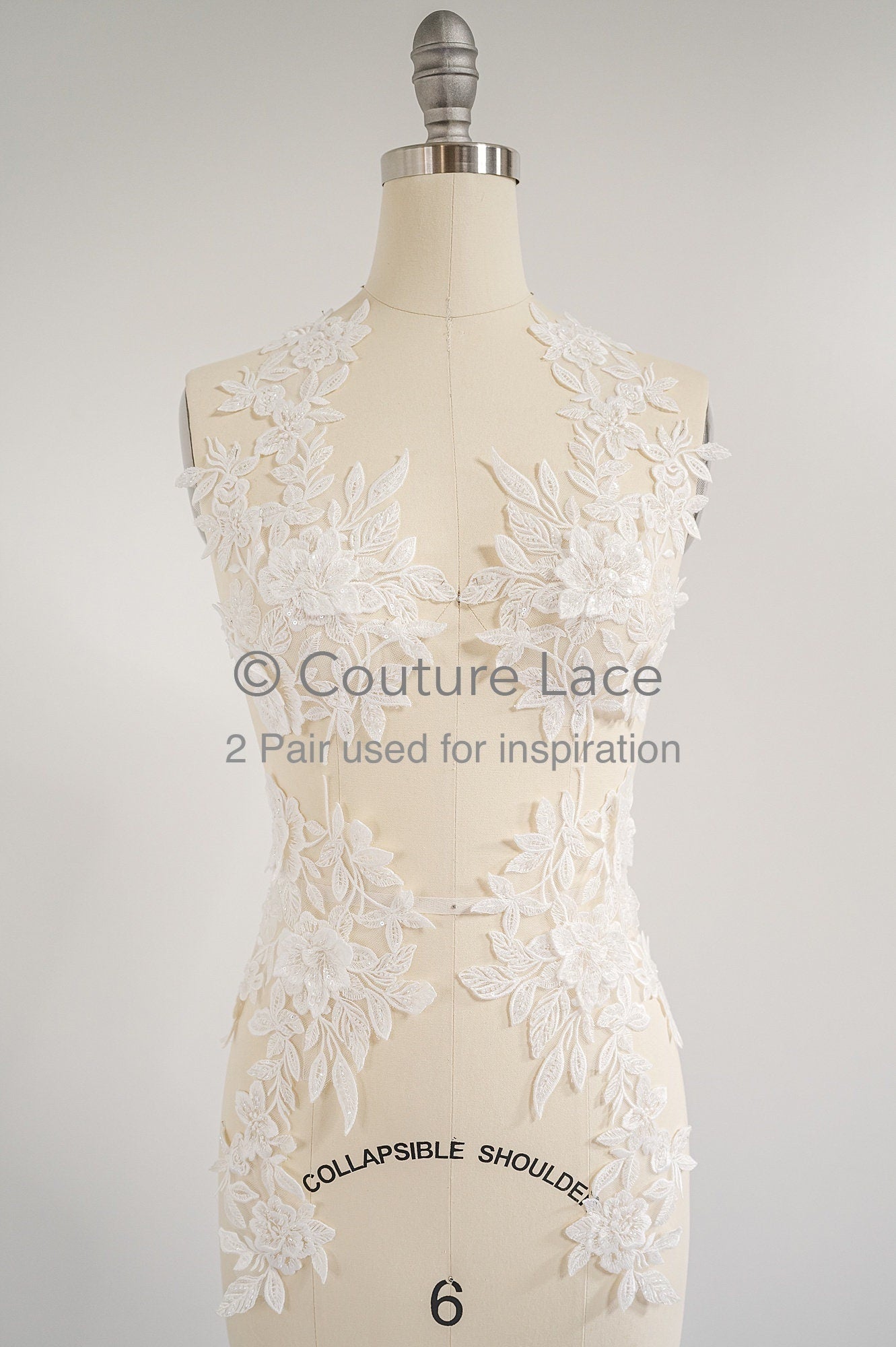 3D Blumen Applikation mit Kette/ Blumen Spitze Hochzeit Applikation/ romantisches Kleid Applikationen/ Blatt Applikationen// A23-366