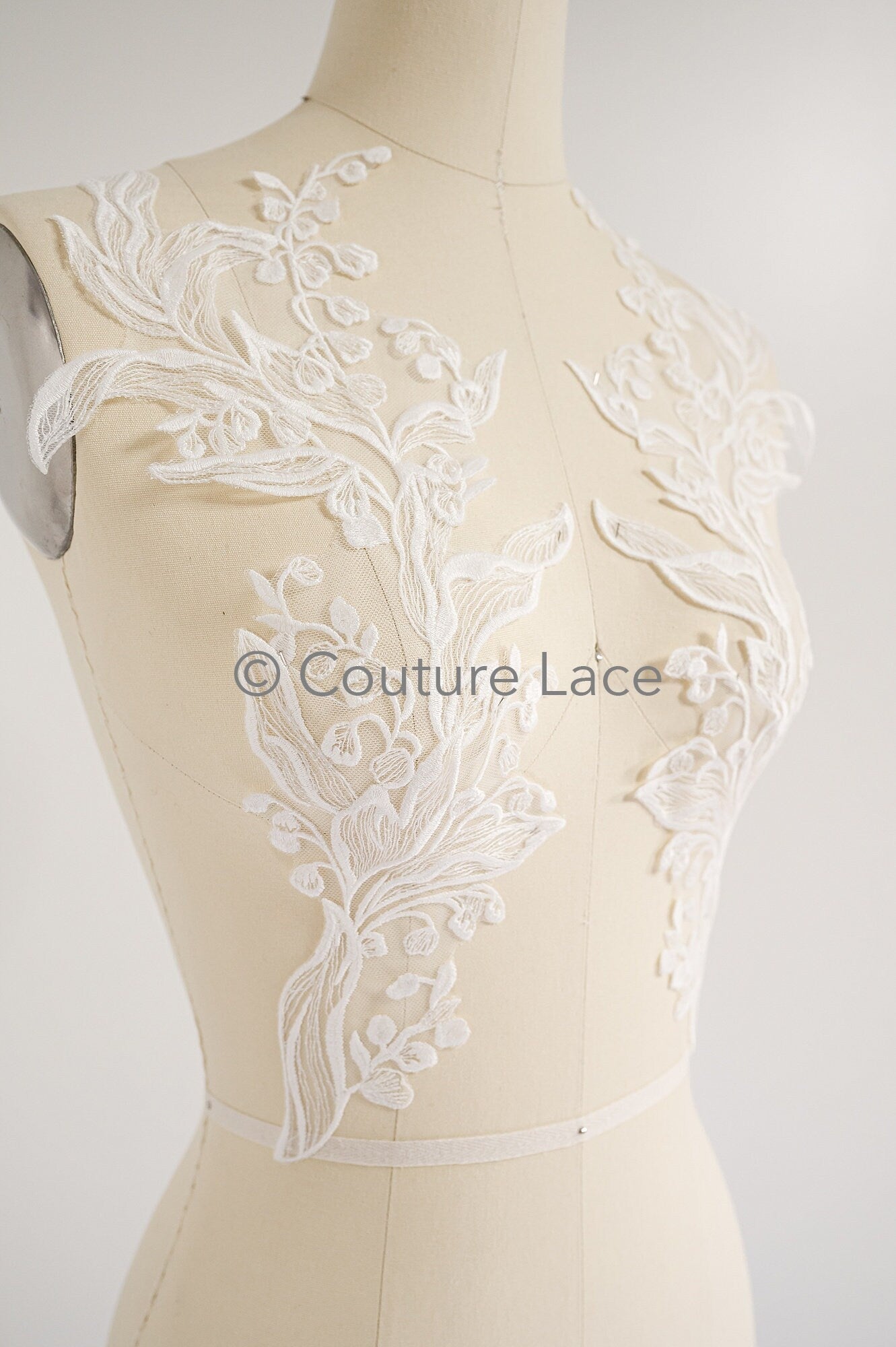 Hochzeit Blumen Applikation/ Blumen Spitze Applikation/ romantisches Kleid Spitzen Applikation/ Braut Blatt Applikationen// A23-367
