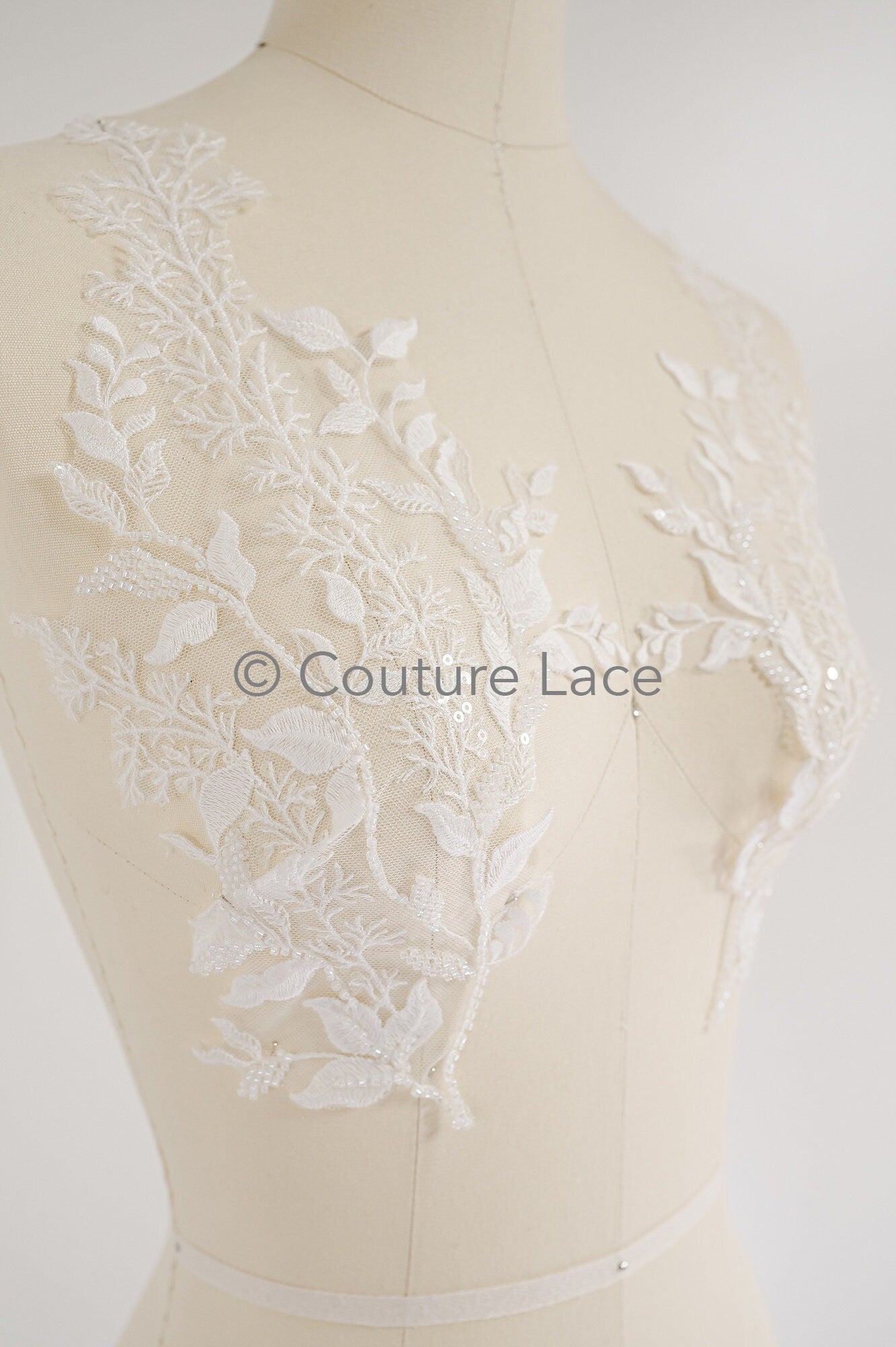 Hochzeit Blumen Applikation/ Blumen Spitzen Applikation/ romantische Spitzen Applikation/ Blatt Applikation// A23-368