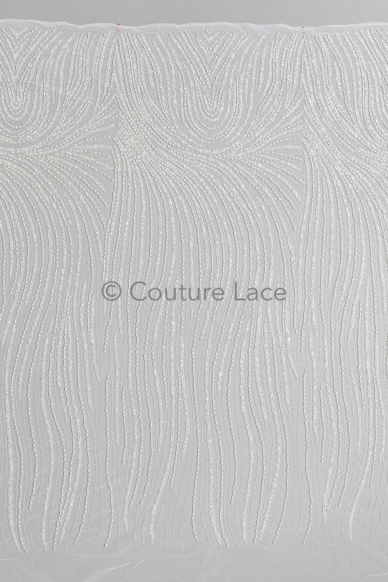 Perlen Spitzenstoff Off-White/ Couture Brautspitze/ Braut Spitzenstoff mit Perlen// L23-526