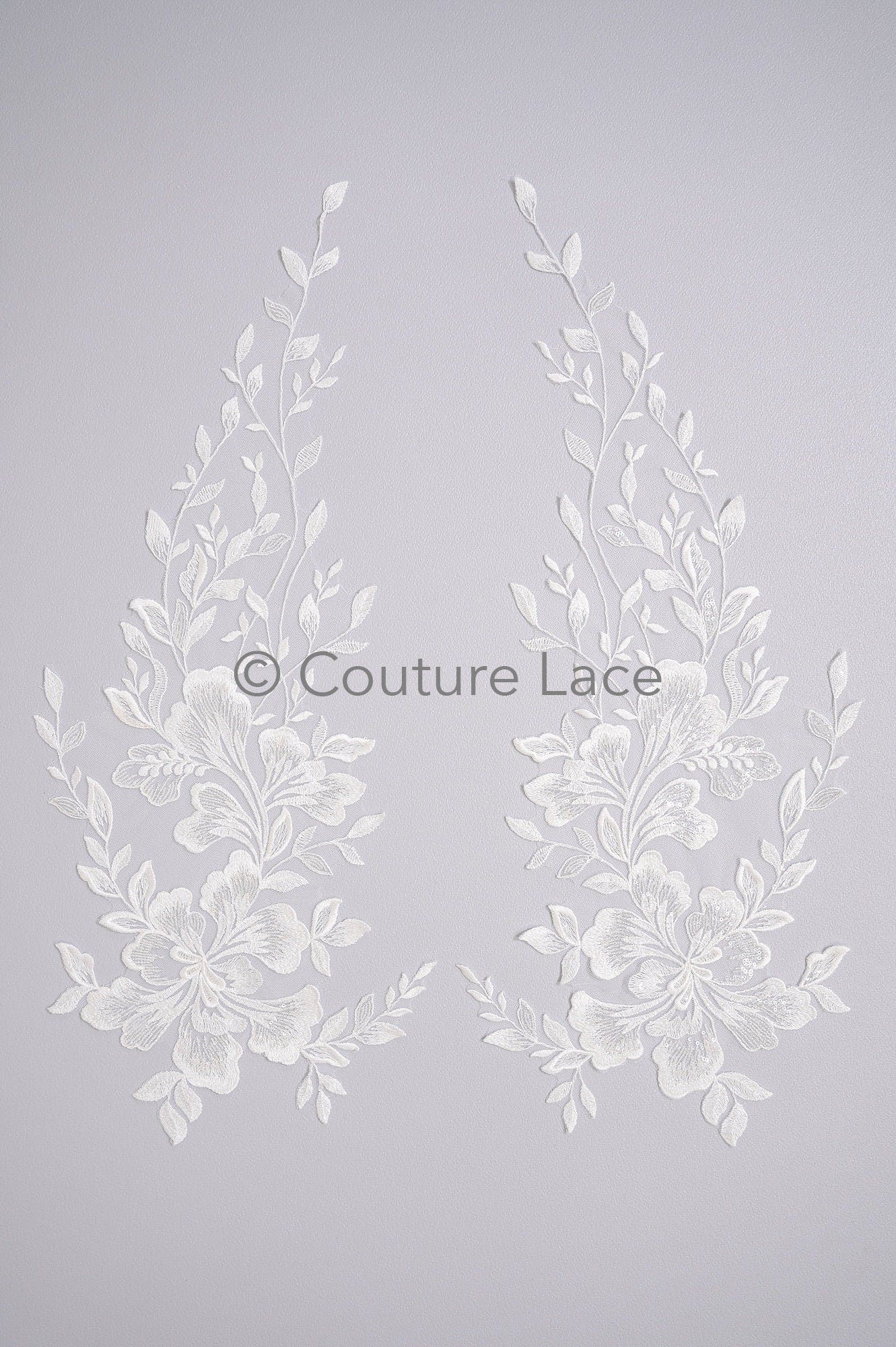 Hochzeit Blumen Applikation/ Blumen Spitzen Applikation/ romantisches Kleid Applikationen/ Blatt Applikationen/ A23-354