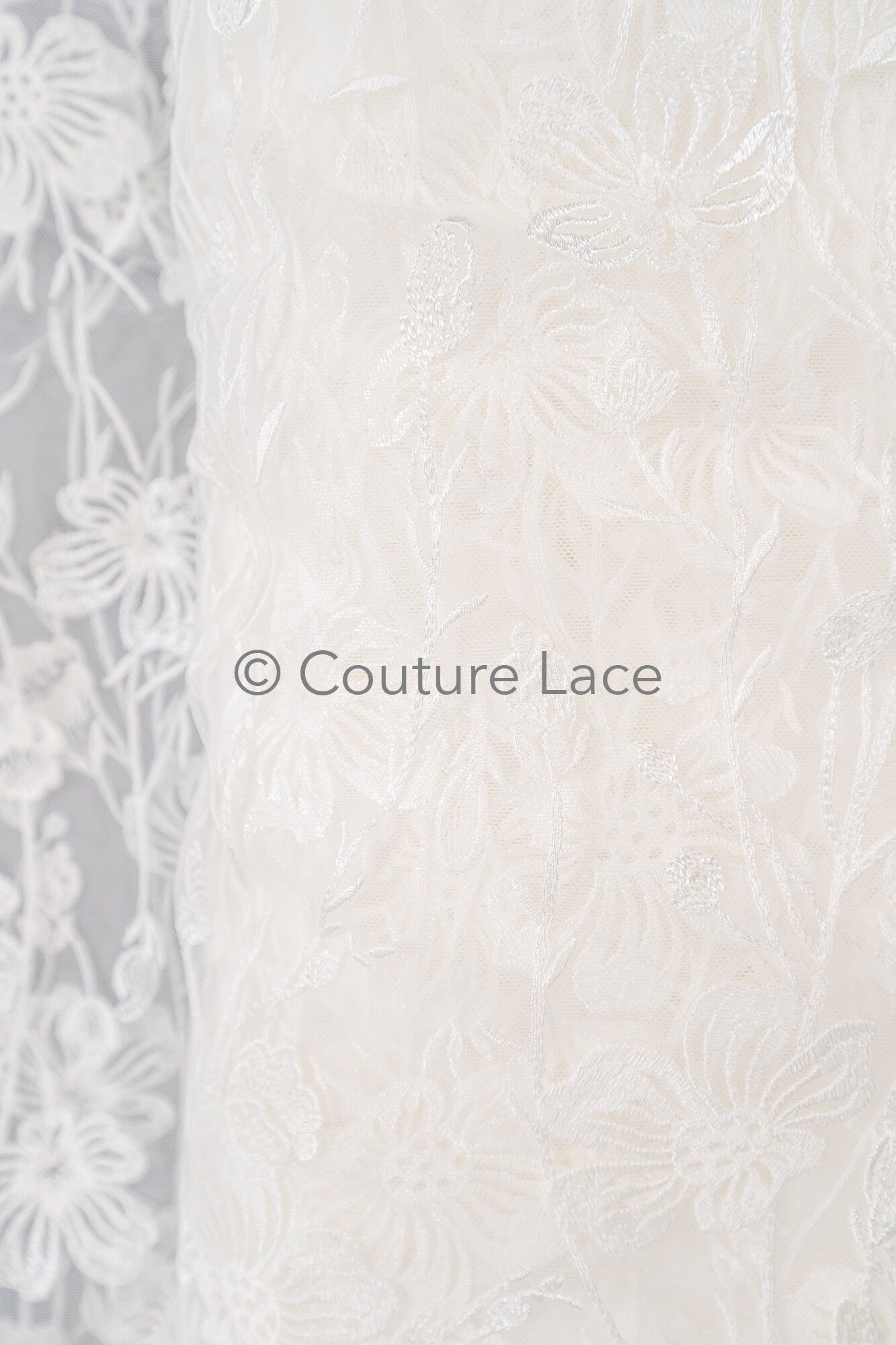 floral bridal lace / bridal lace material / offwhite bridal lace / floral wedding lace / couture lace / / L23-639