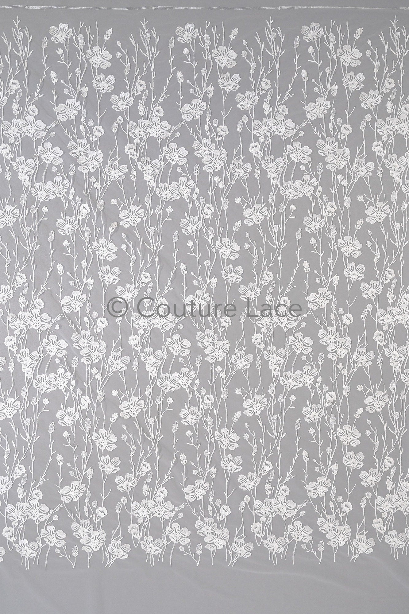 floral bridal lace / bridal lace material / offwhite bridal lace / floral wedding lace / couture lace / / L23-639