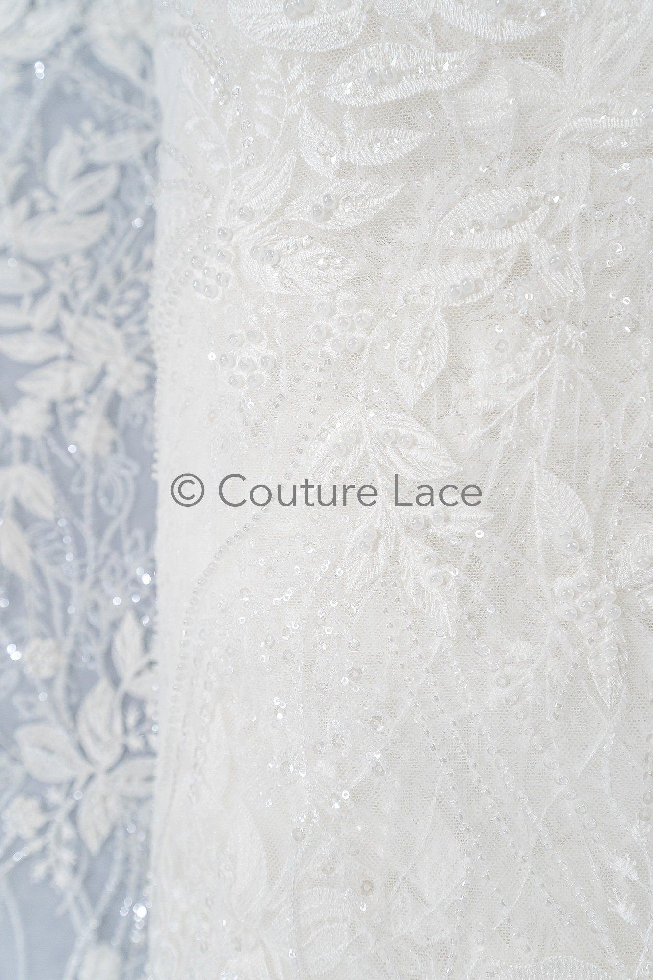 Perlen Spitzenstoff/ Couture Spitzenstoff mit Perlen/ Braut Spitzenstoff/ Perlen Spitze// L23-651