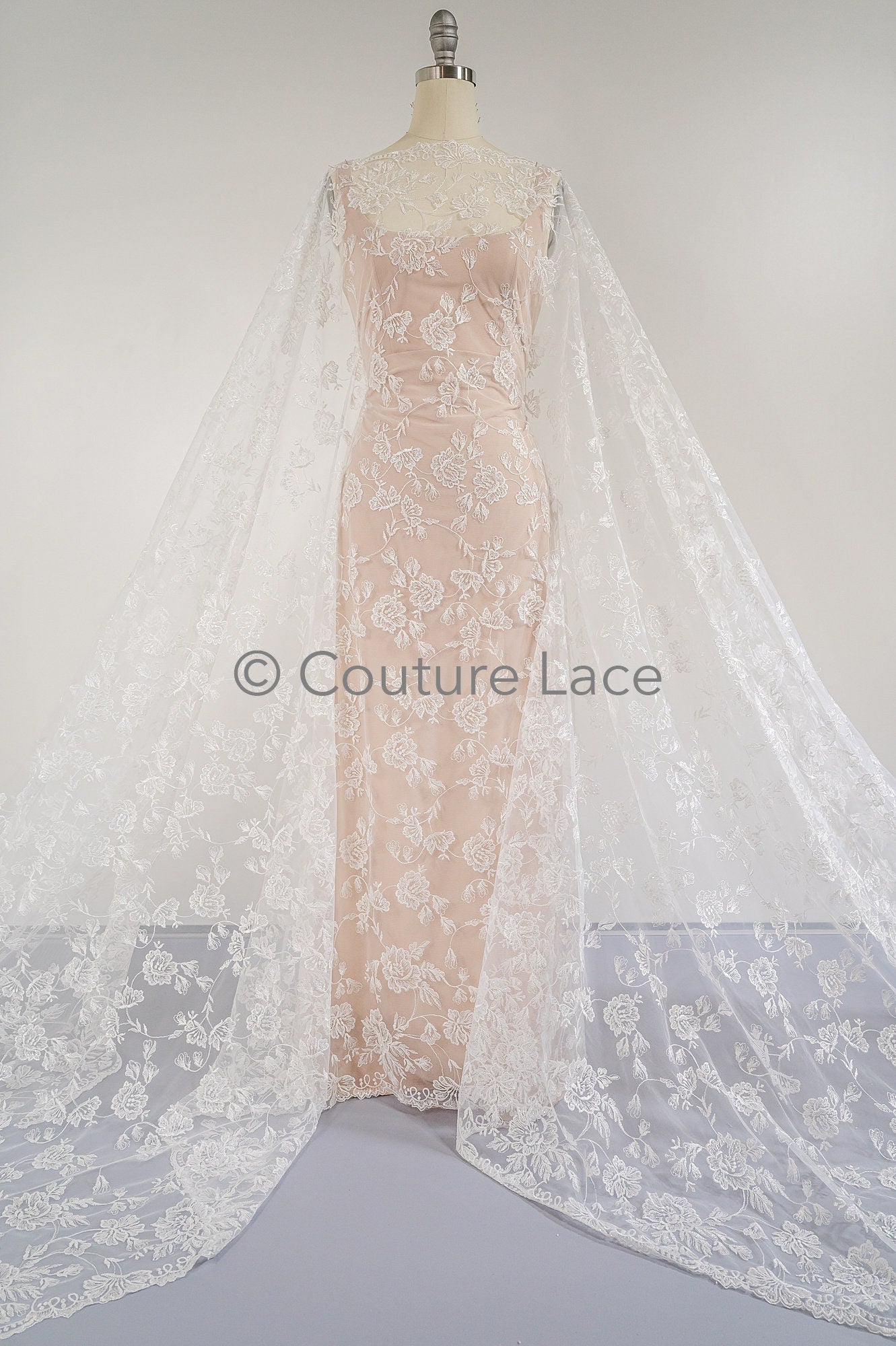 Blumen Braut Spitze / Braut Spitze Material mit Pailletten / offwhite Braut Spitze / Blumen Hochzeit Spitze / Couture / L17-035