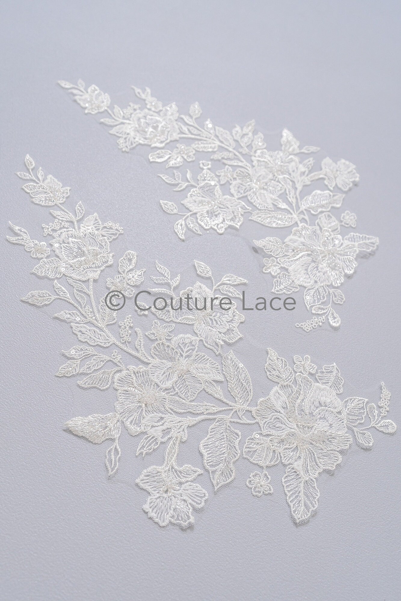 Pearl Bridal Patch / Pearl Flower Applique / Wedding Dress Lace Applique / Leaf Applique / / A23-230
