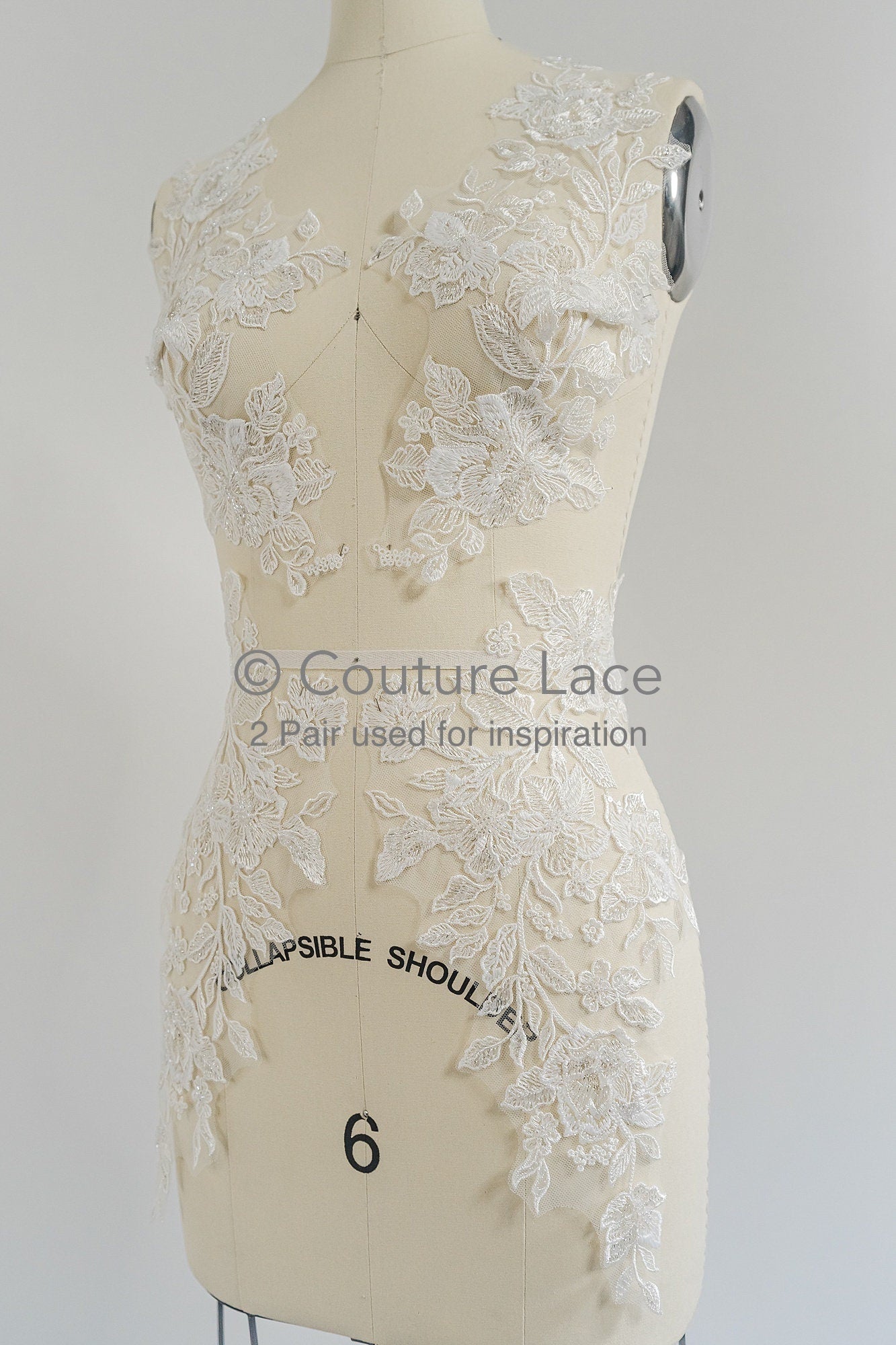 Pearl Bridal Patch / Pearl Flower Applique / Wedding Dress Lace Applique / Leaf Applique / / A23-230