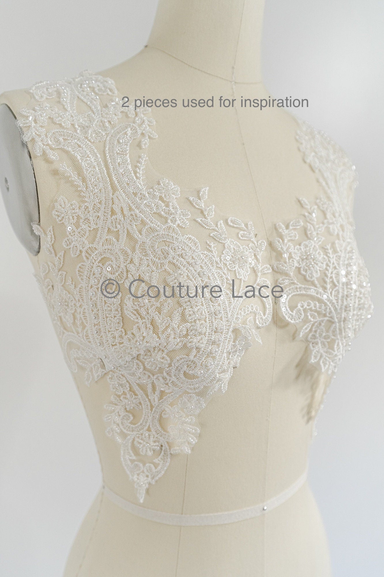 Pearl bridal patch / pearl flower applique / wedding dress lace applique / leaf applique bridal // A23-231