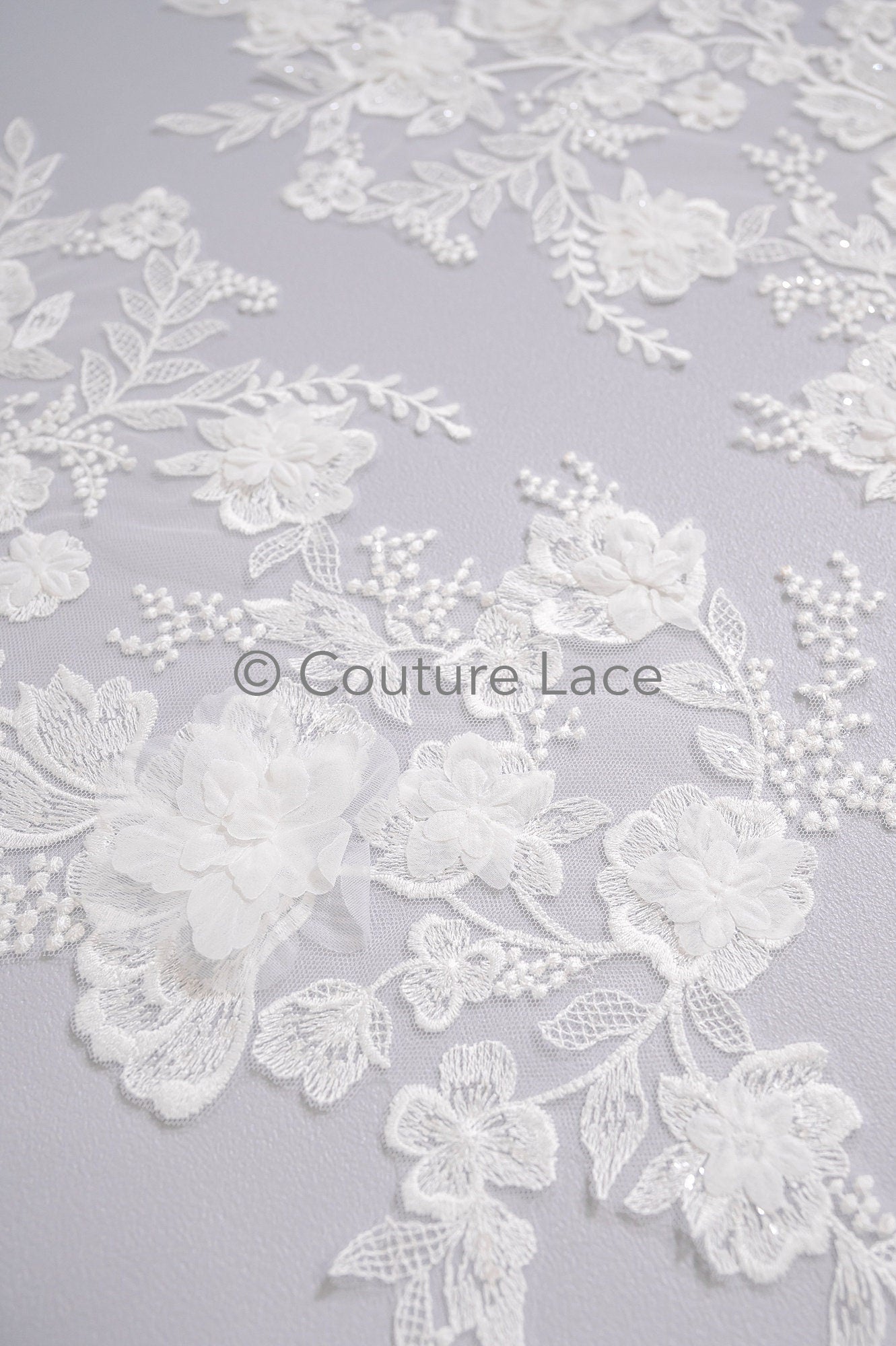 Hochzeit Kleid Spitze Applikation / Perlen Braut Aufnäher / 3D Blumen Applikation / Braut Applikation / A23-347