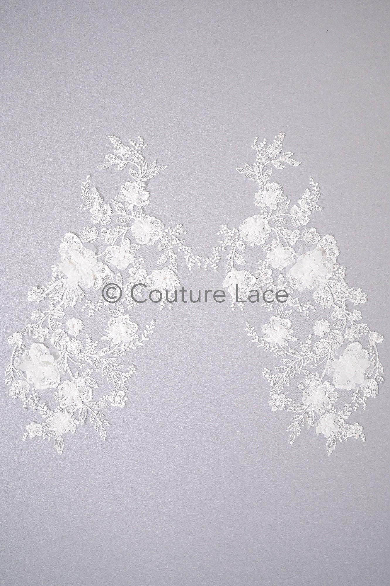 Hochzeit Kleid Spitze Applikation / Perlen Braut Aufnäher / 3D Blumen Applikation / Braut Applikation / A23-347