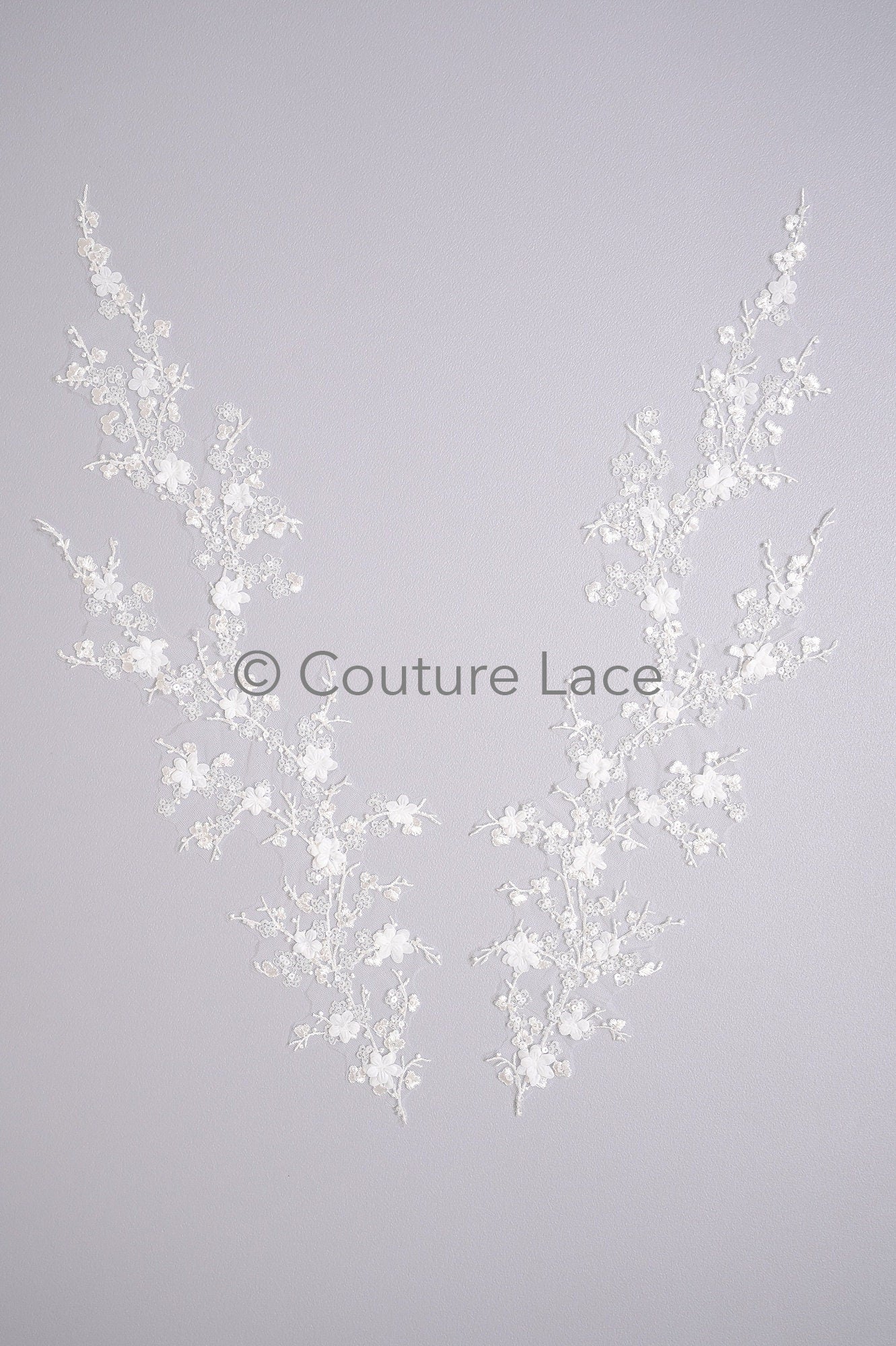 Hochzeit Kleid Spitze Applikation / Perlen Braut Aufnäher / 3D Perlen Blumen Applikation / Braut Blatt Applikation / A23-348