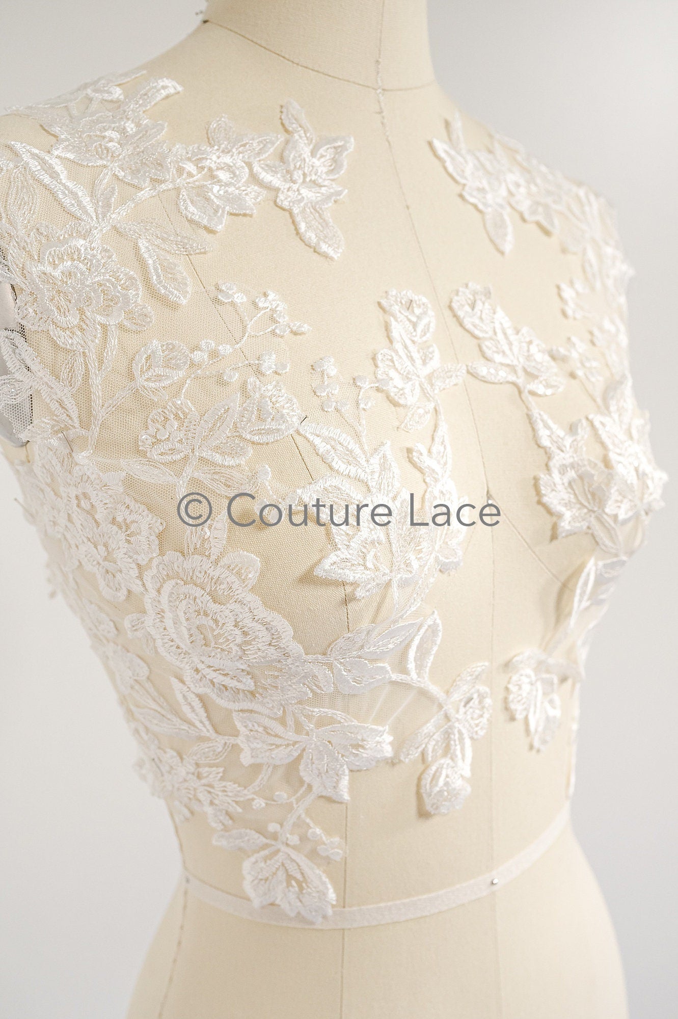 Hochzeit Blumen Applikation/ Blumen Spitzen Applikation/ romantisches Kleid Applikationen/ Blatt Applikationen/ A23-349