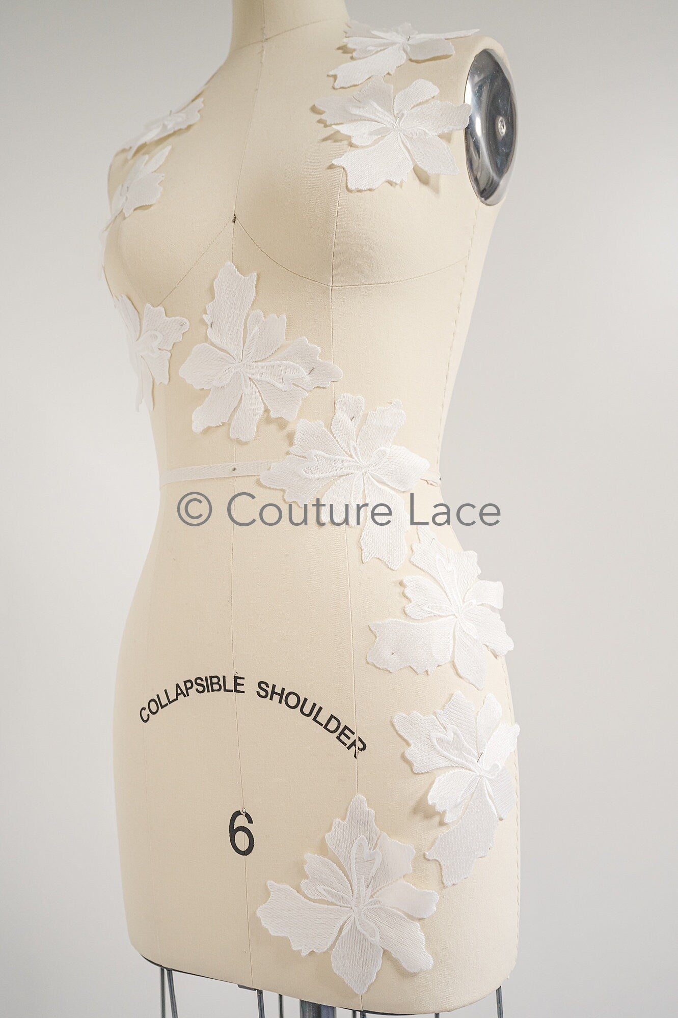 Wedding flower applique/ flower lace applique/ romantic dress applique/ leaf applique/ A23-351