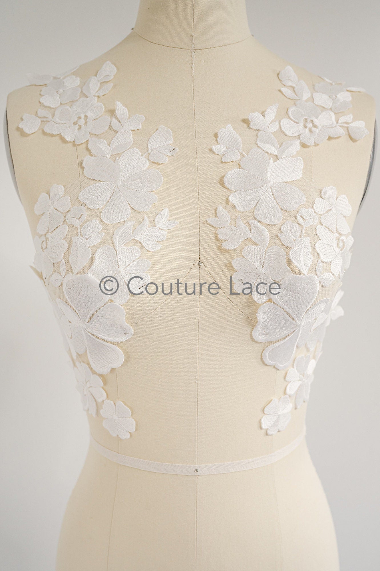 Hochzeit Blumen Applikation/ Blumen Spitze Applikation/ romantisches Kleid Spitzen Applikation/ Braut Blatt Applikationen// A23-359
