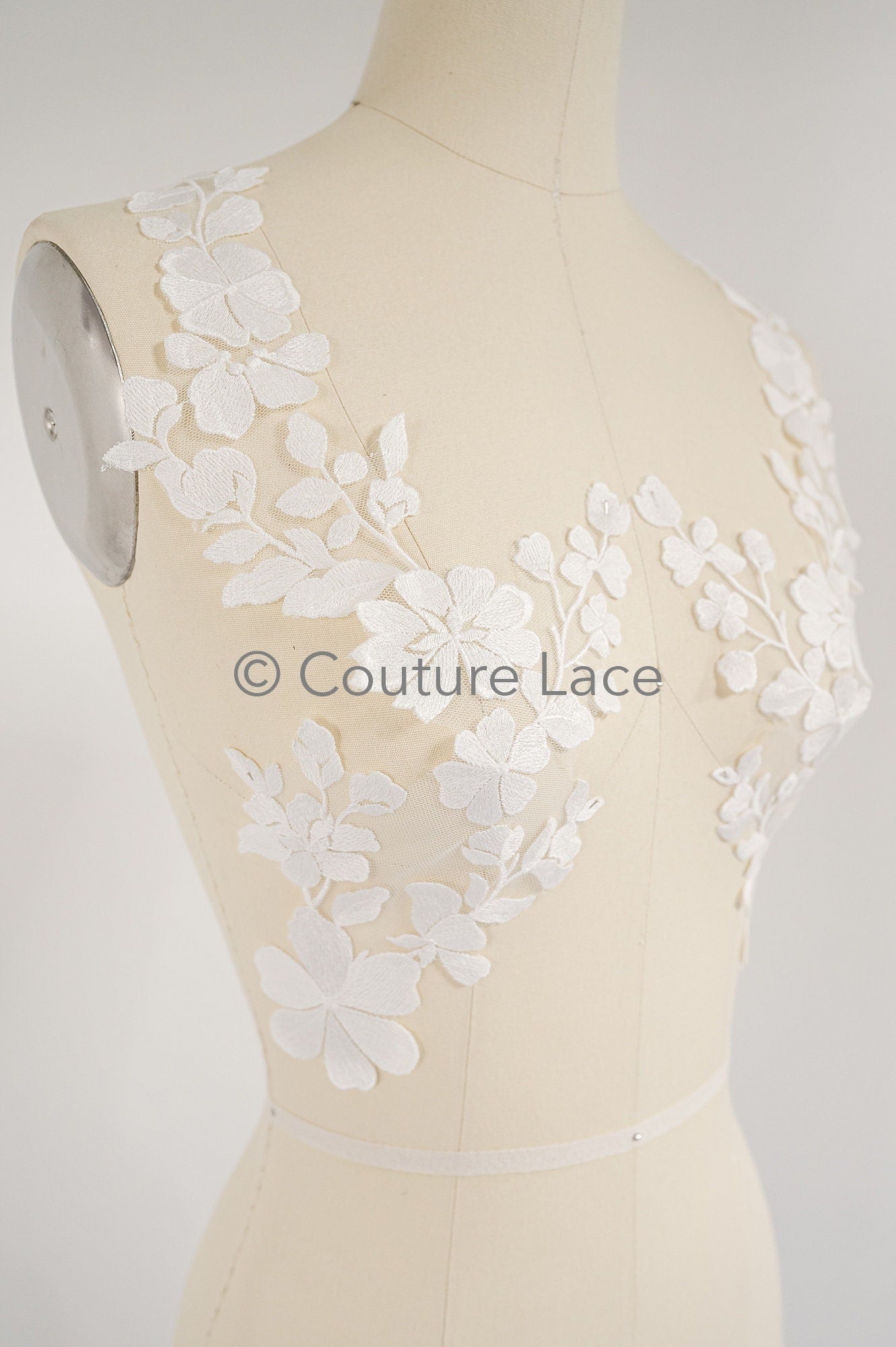 Hochzeit Blumen Applikation/ Blumen Spitze Applikation/ romantisches Kleid Spitzen Applikation/ Braut Blatt Applikationen// A23-360