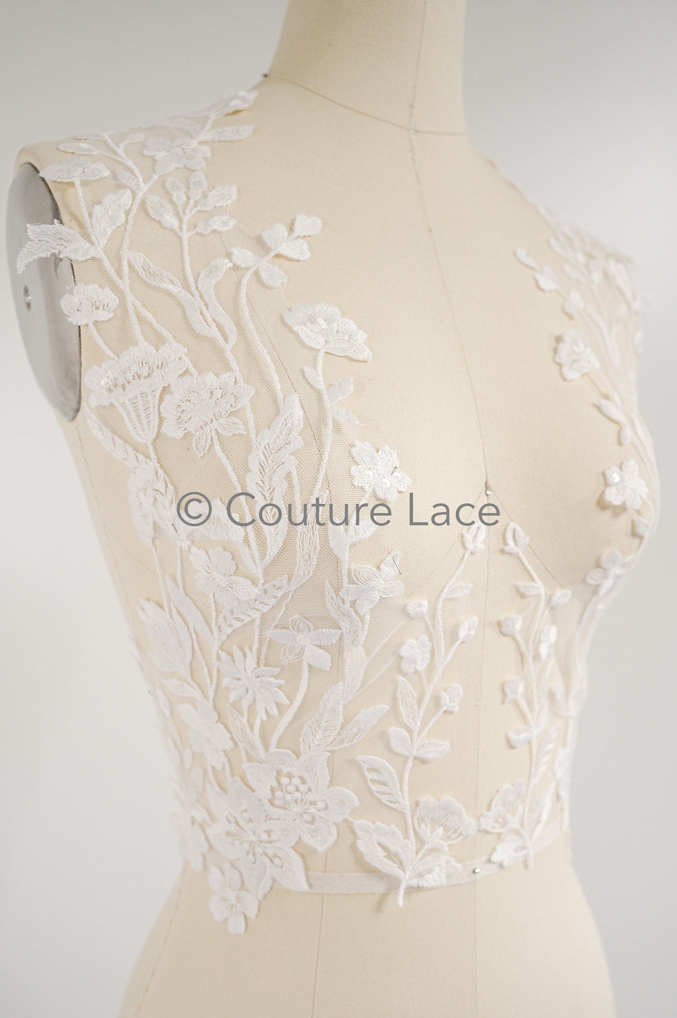 Hochzeit Blumen Applikation/ Blumen Spitzen Applikationen/ romantisches Kleid Applikationen/ Blatt Applikationen// A23-361