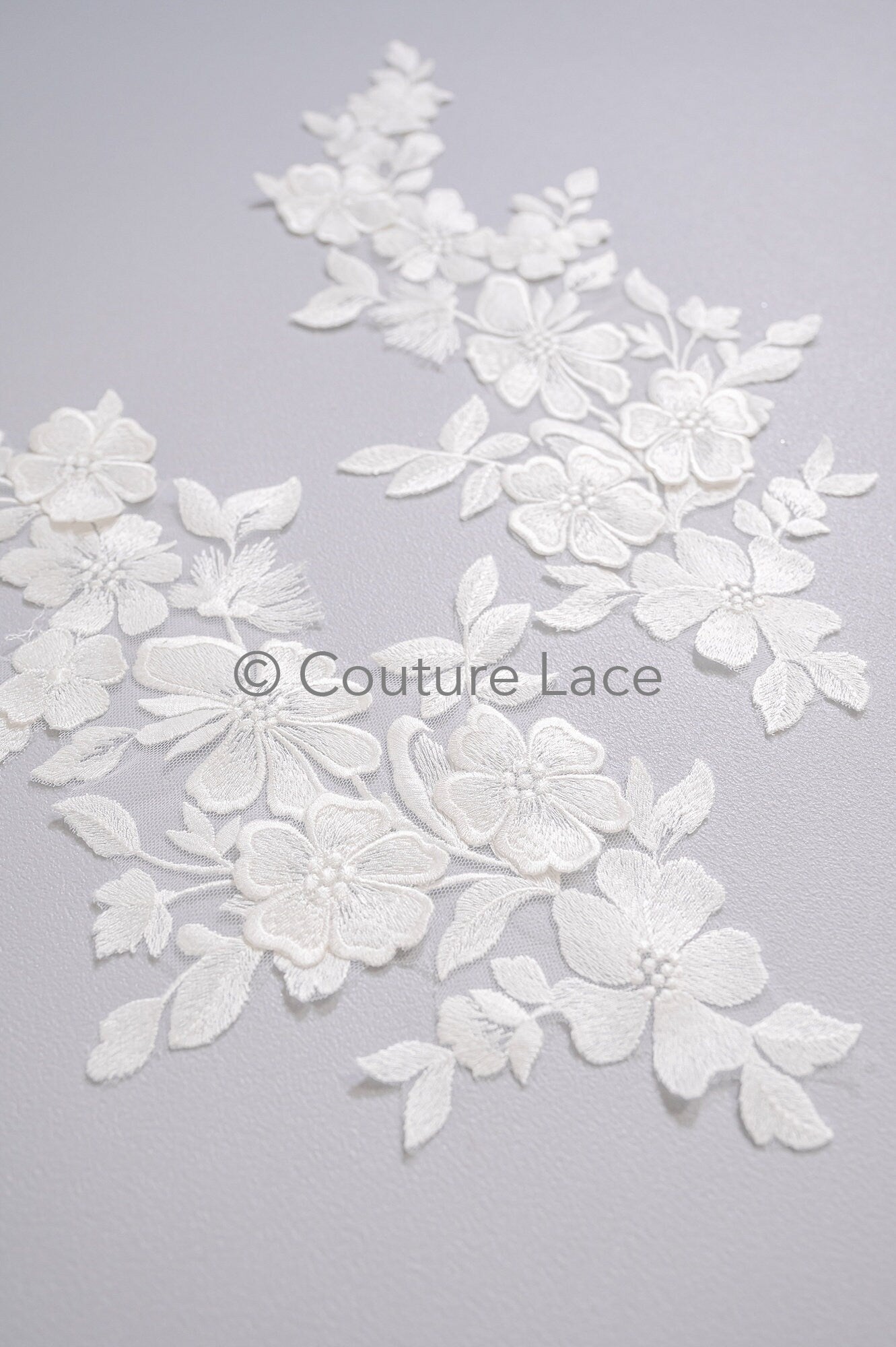 3D Blumen Applikation / Blumen Spitze Hochzeit Aufnäher / romantisches Kleid Spitze Applikation / Braut Blatt Applikation // A23-364